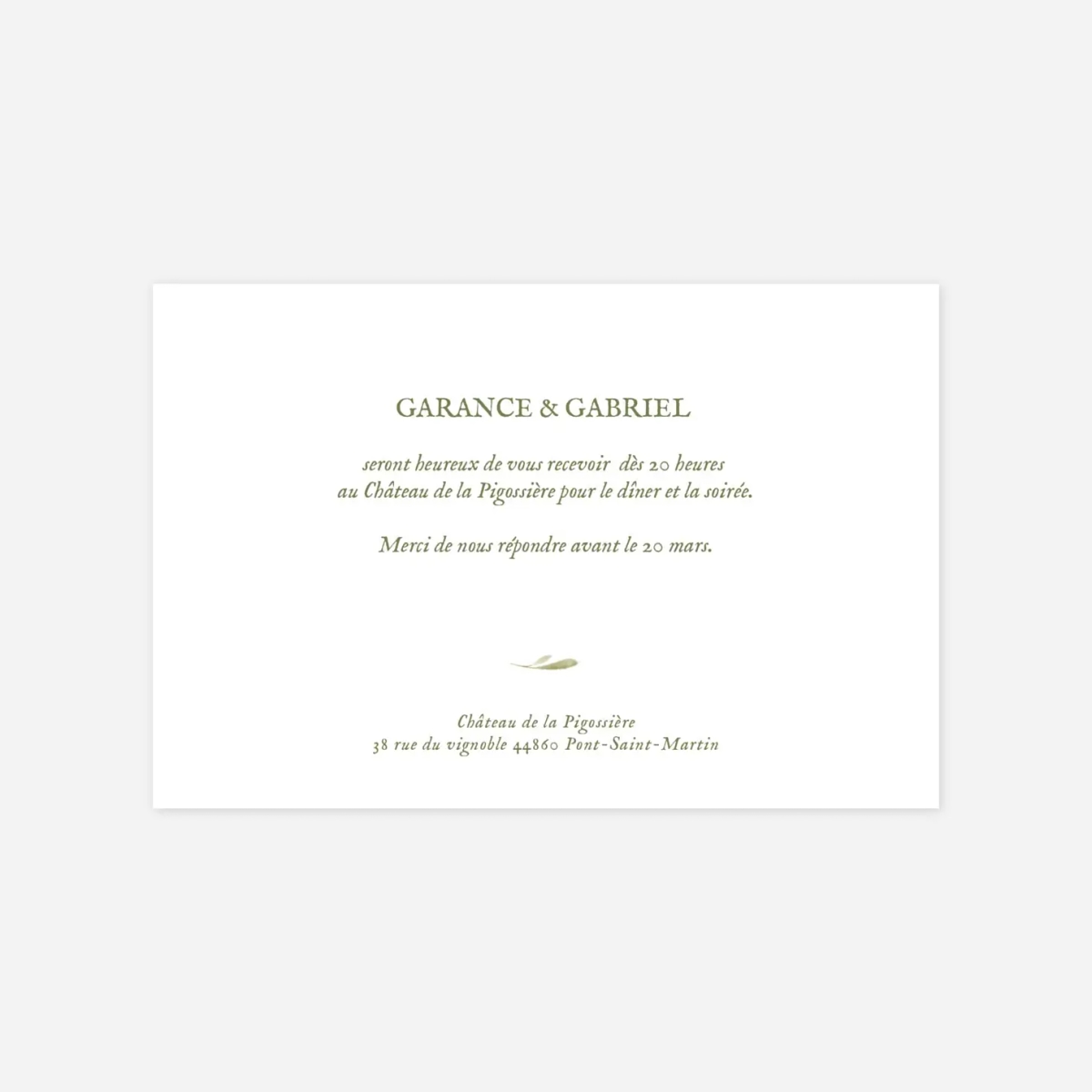 Carton d'invitation Poésie florale