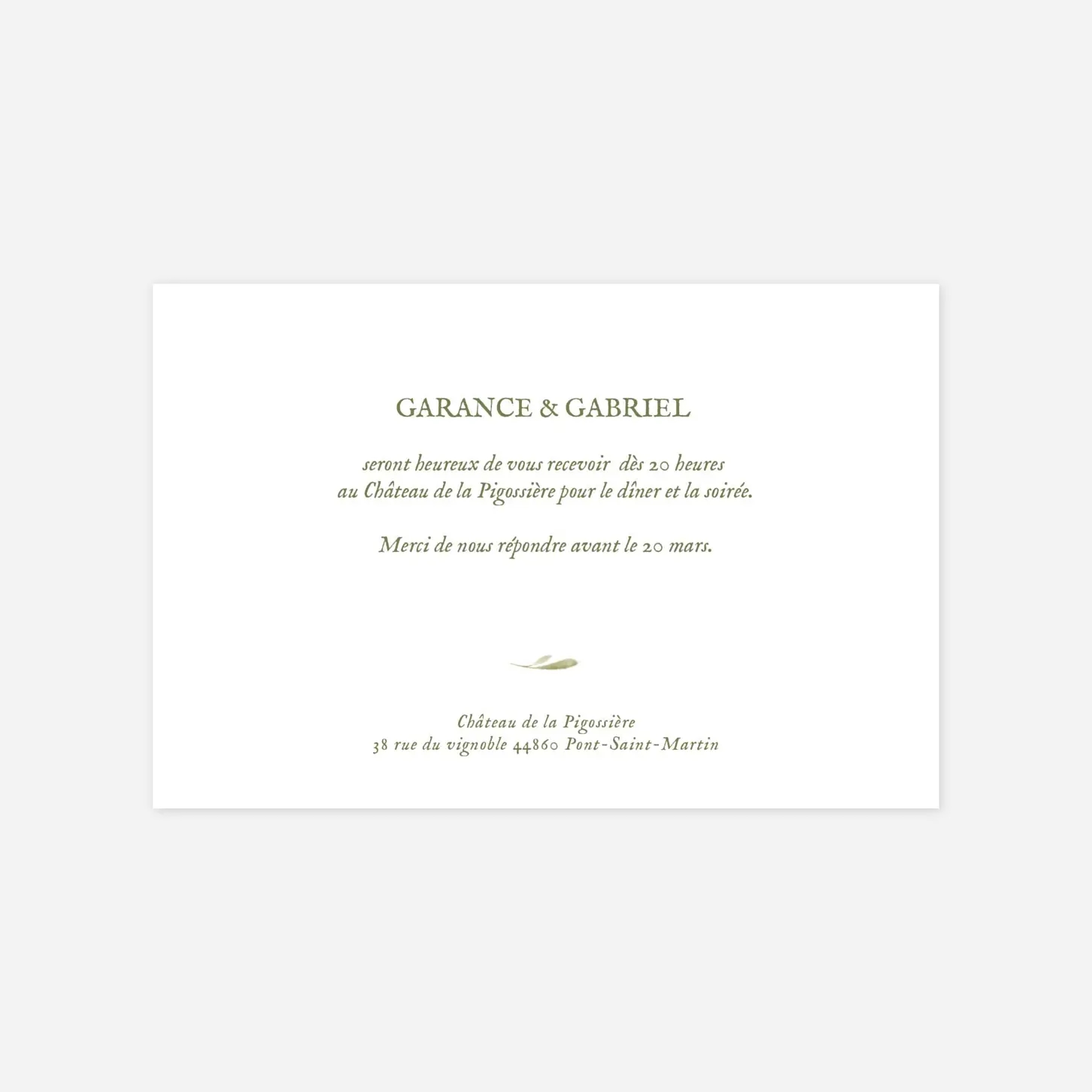 Carton d'invitation Poésie florale