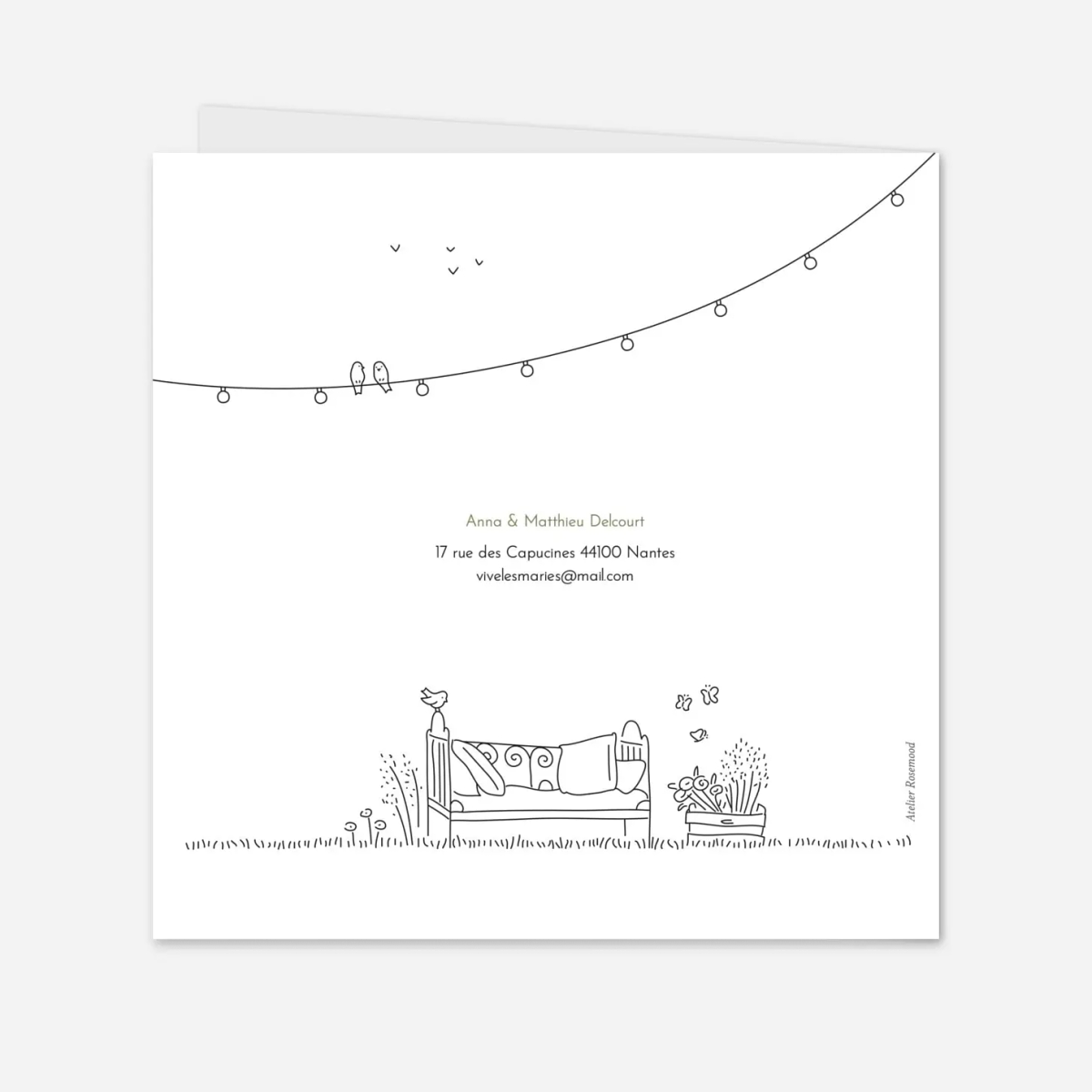 Carte de remerciements Promesse bohême