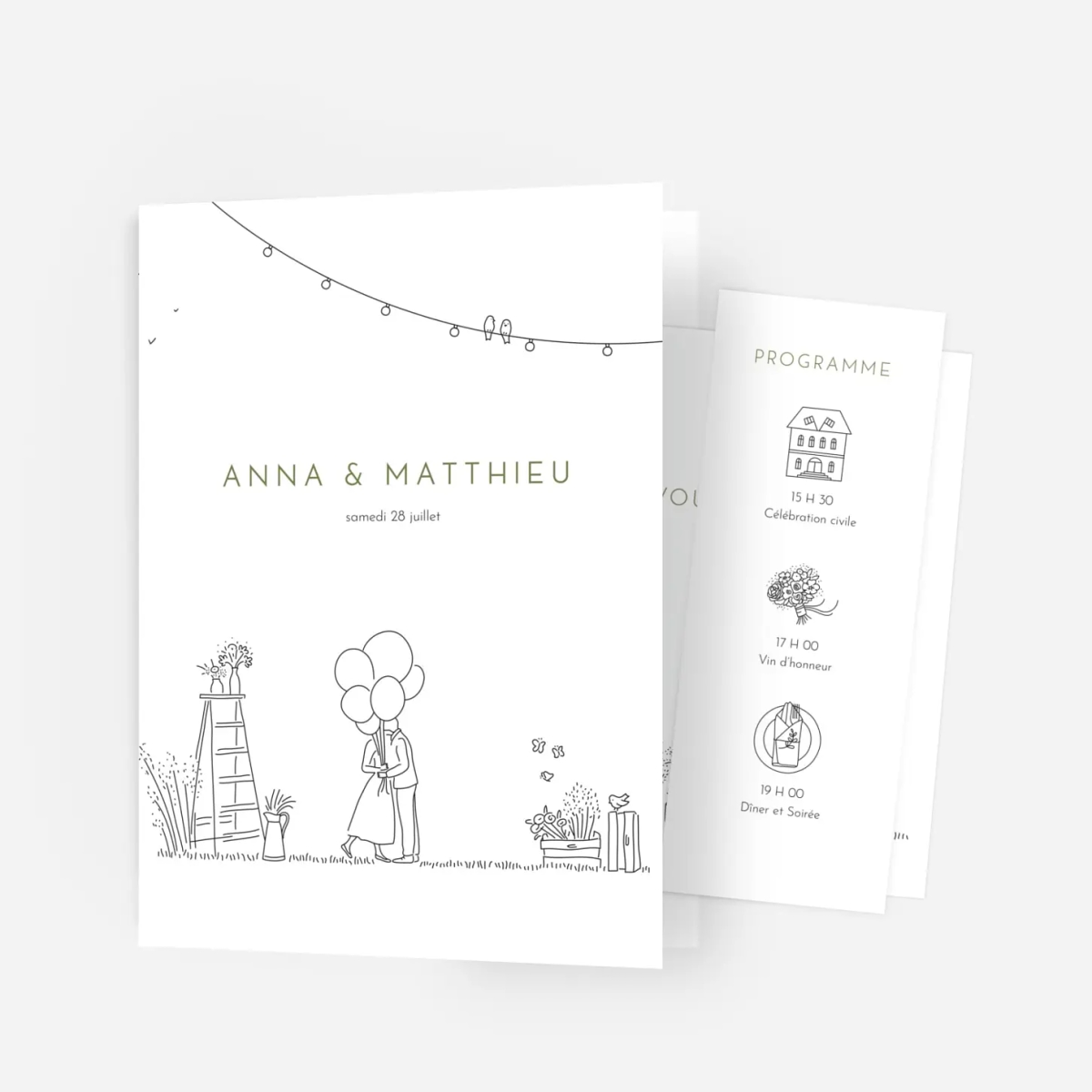 Faire-part mariage Promesse bohème