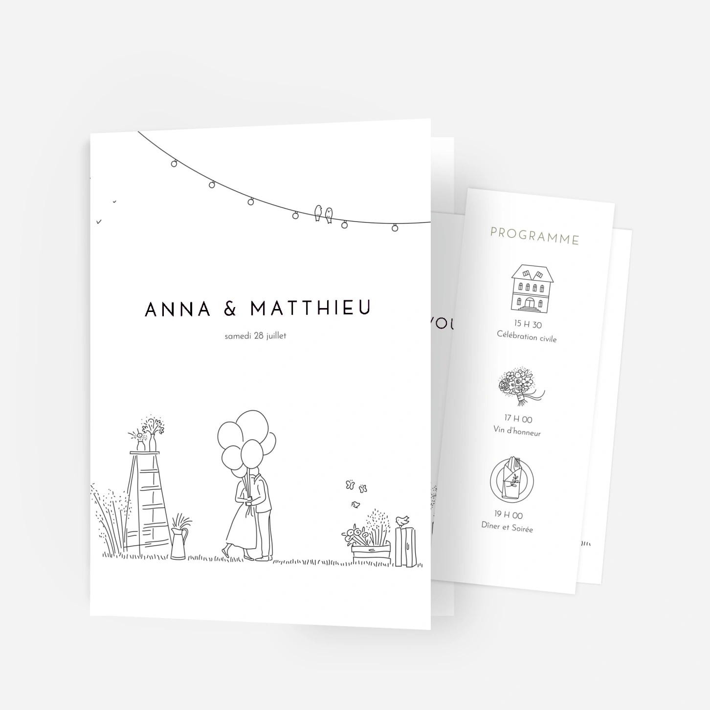 Faire-part mariage Promesse bohême