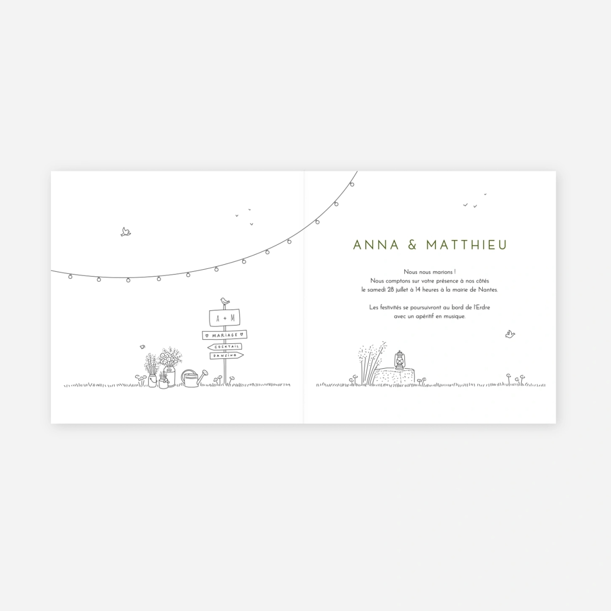 Faire-part mariage Promesse bohême