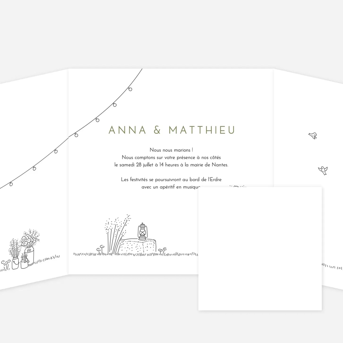 Faire-part mariage Promesse bohême