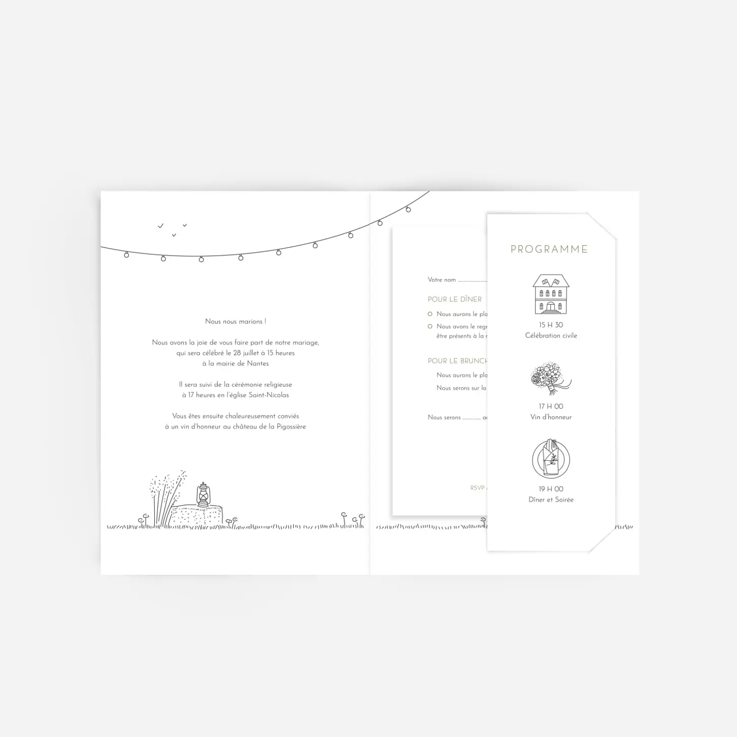 Faire-part mariage Promesse bohème