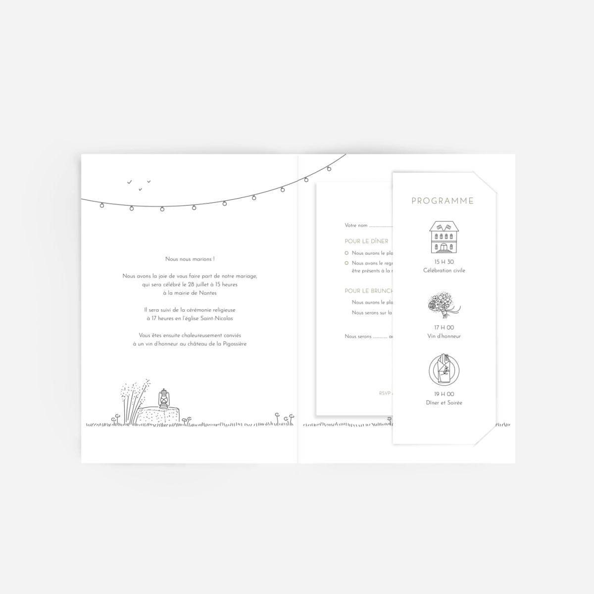 Faire-part mariage Promesse bohême