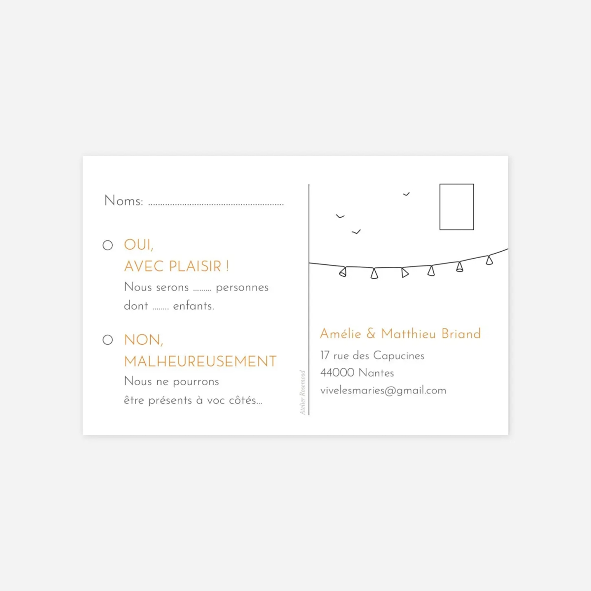 Carton réponse Promesse champêtre