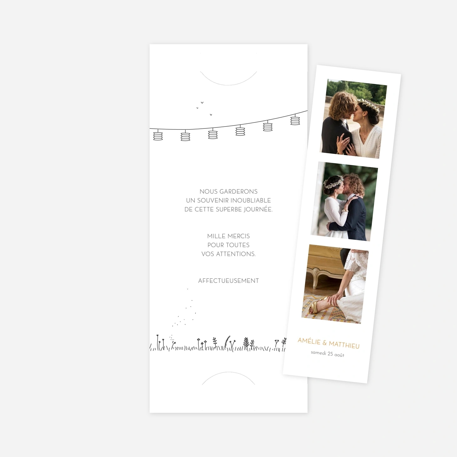 Carte de remerciements Promesse champêtre