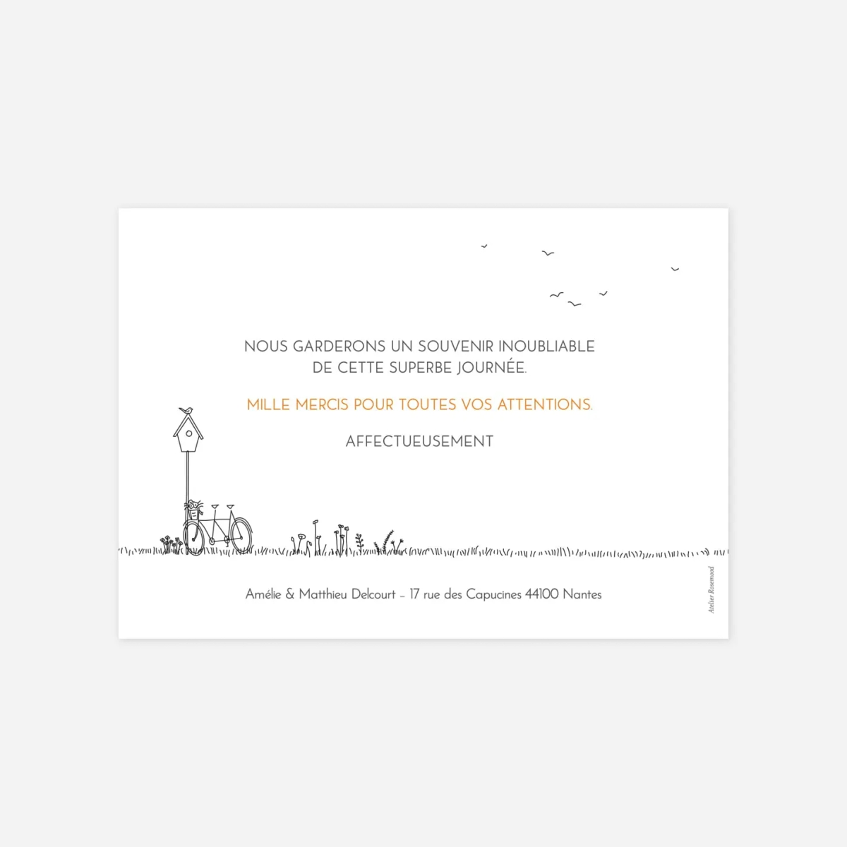 Carte de remerciements Promesse champêtre