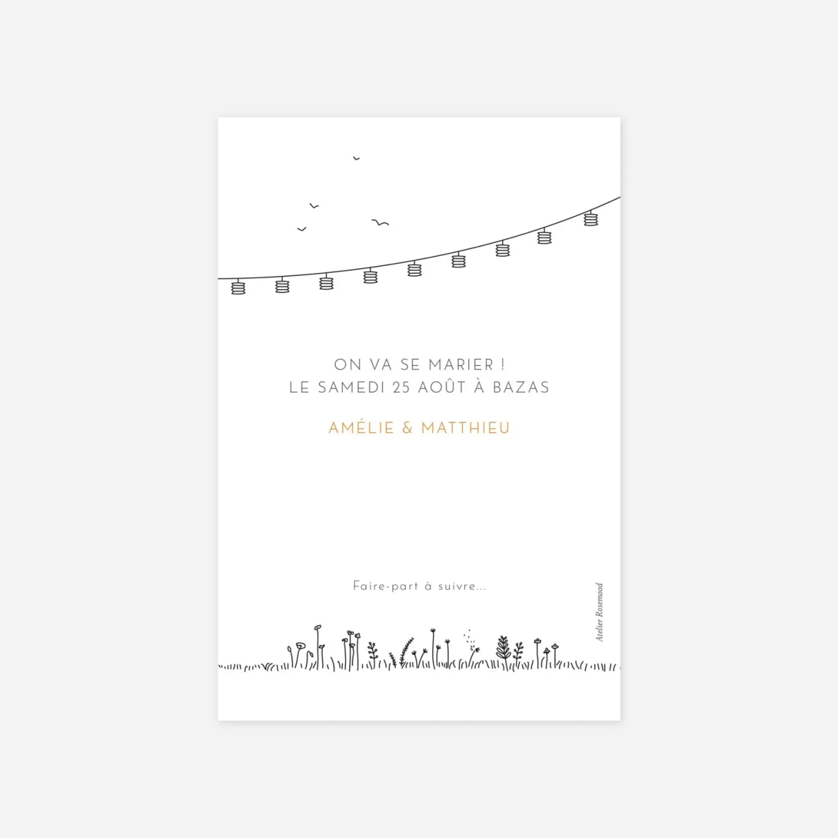 Save the date Promesse champêtre
