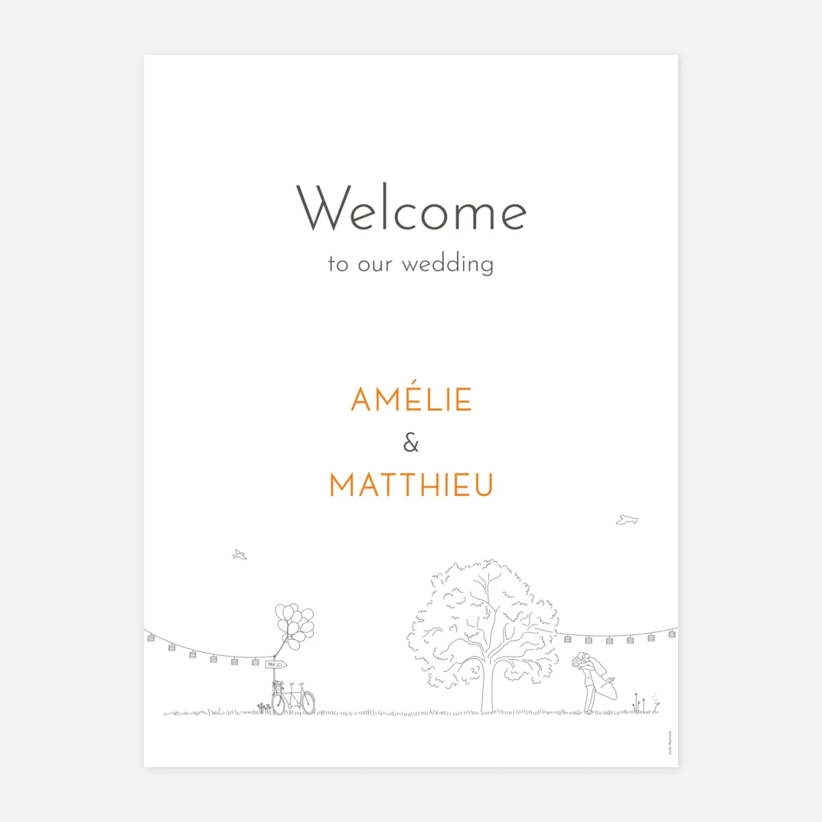 Panneau mariage Promesse champêtre