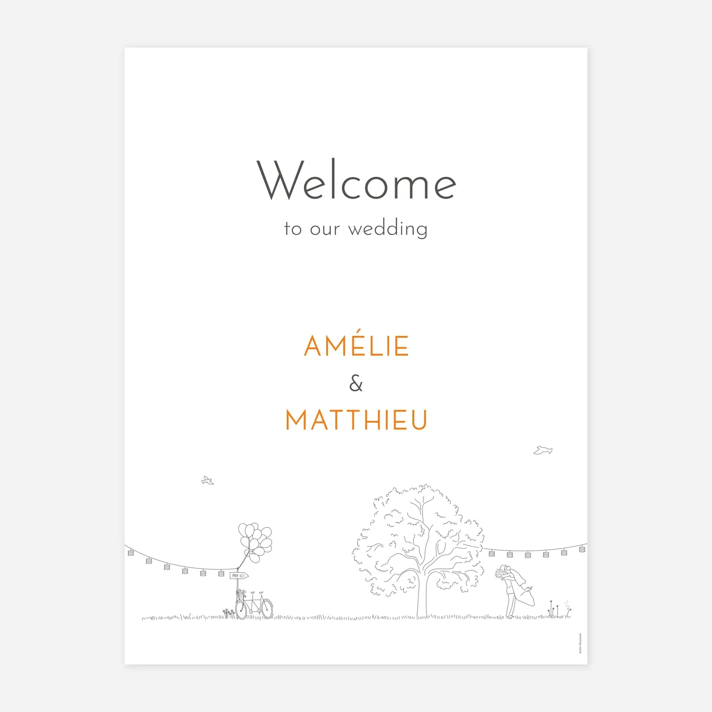 Panneau mariage Promesse champêtre