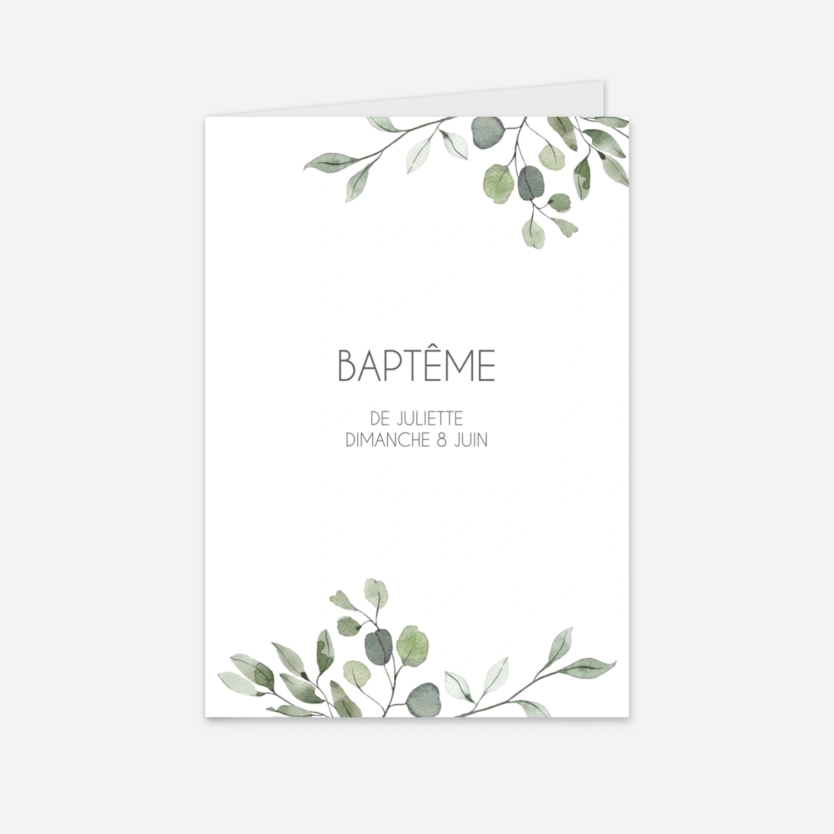 Livret de messe baptême Promesse Eucalyptus