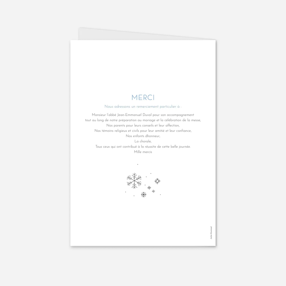 Livret de messe mariage Promesse d'hiver