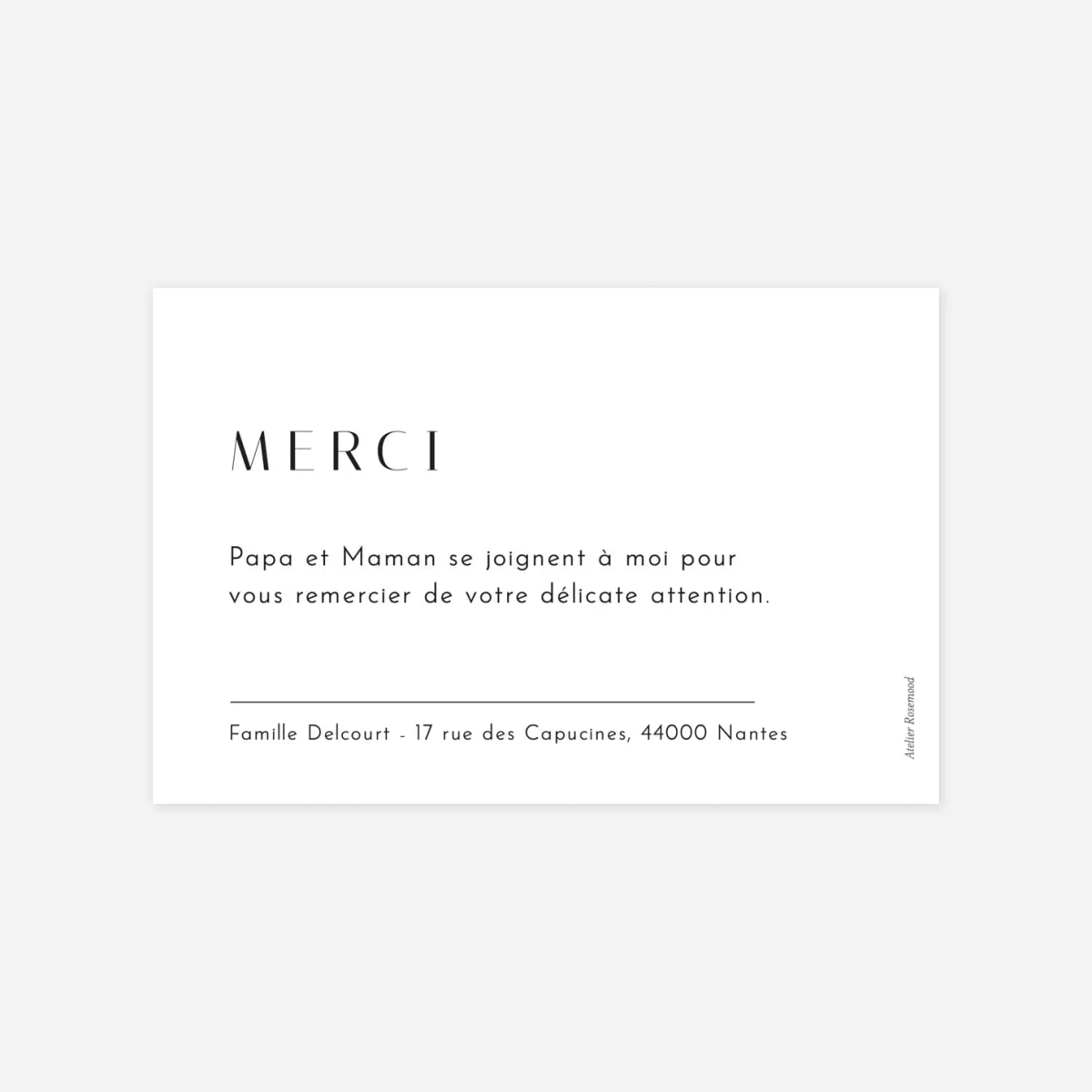 Carte remerciement naissance Premiers instants