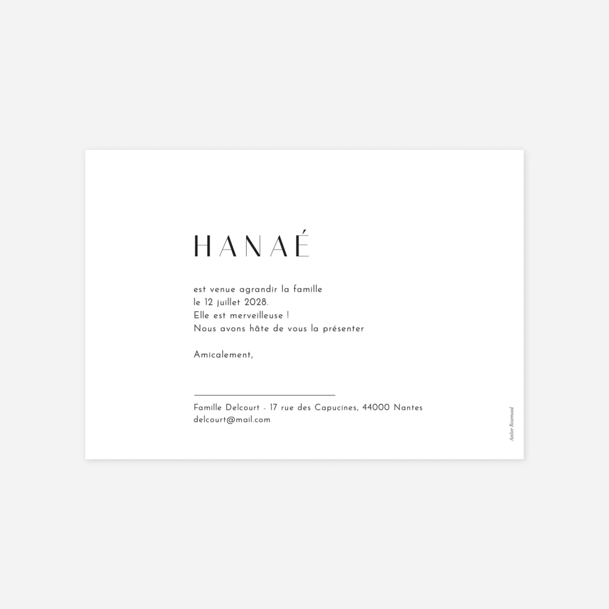 Faire-part naissance Premiers instants