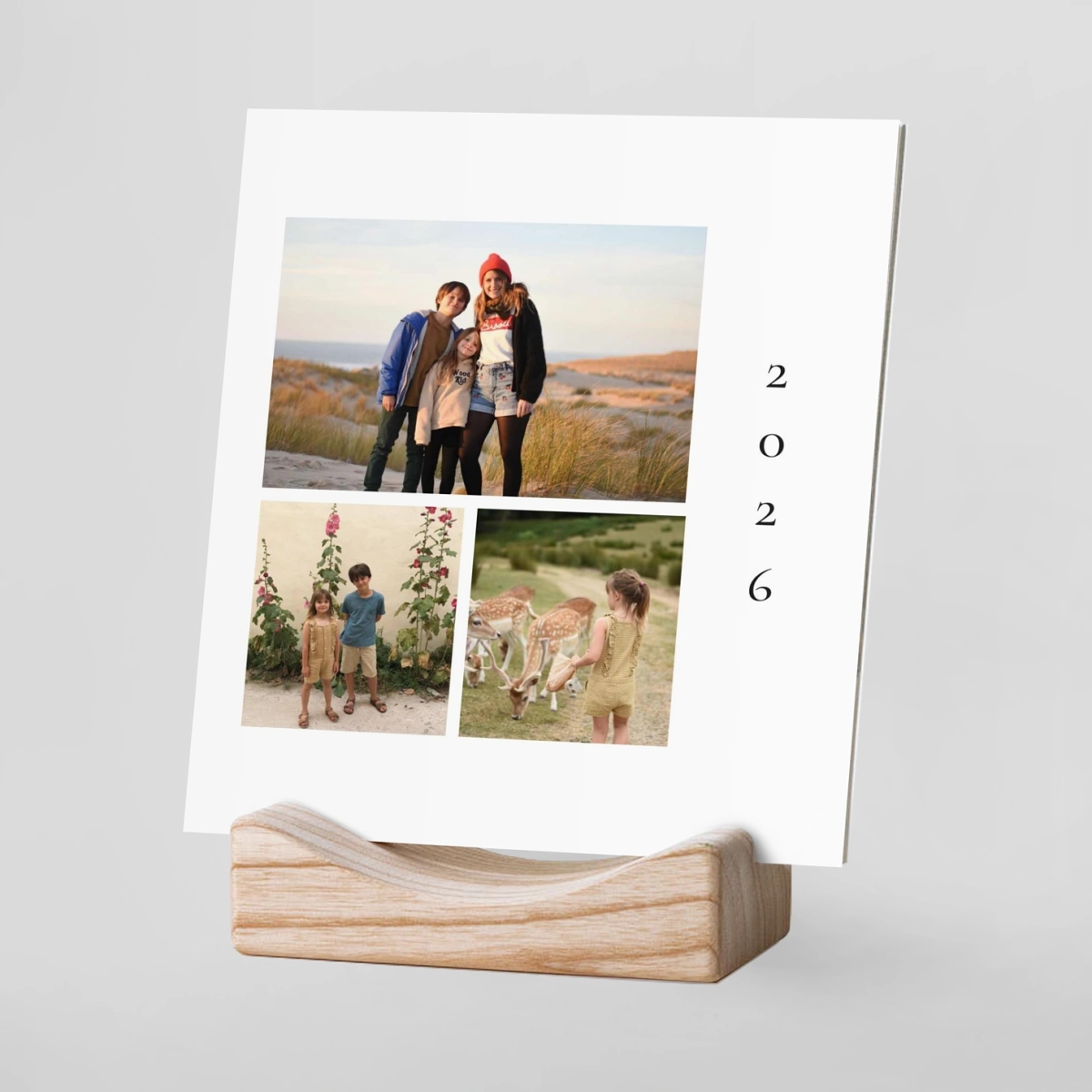 Calendrier photo avec support bois Précieux moments