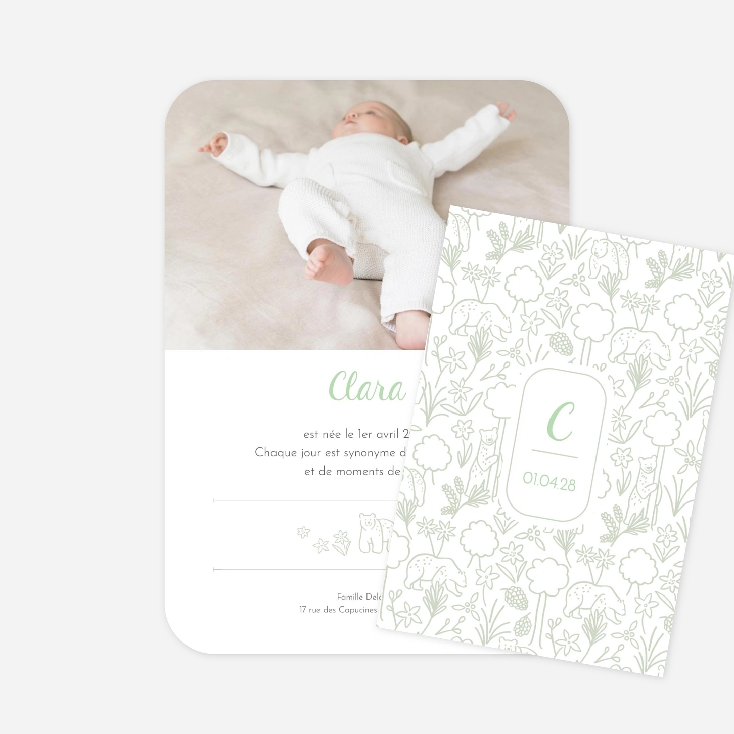 Faire-part naissance Promenade