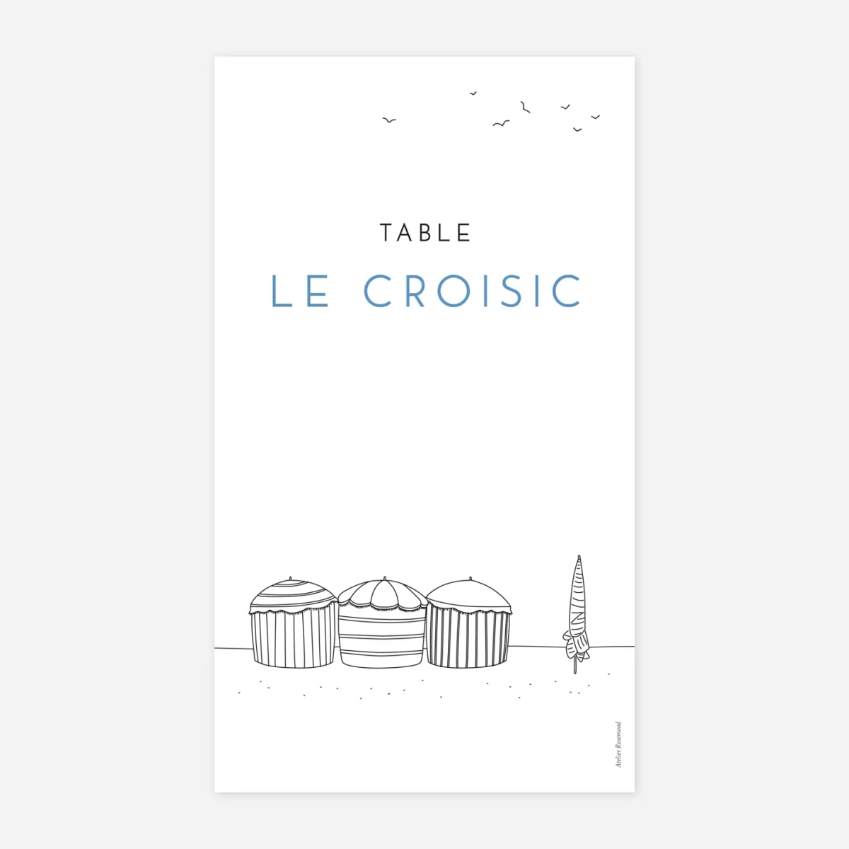 Marque-table mariage Promesse sur le sable