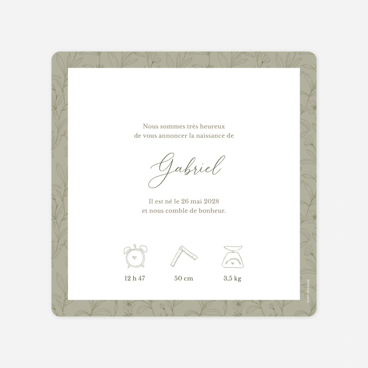 Faire-part naissance Petite âme