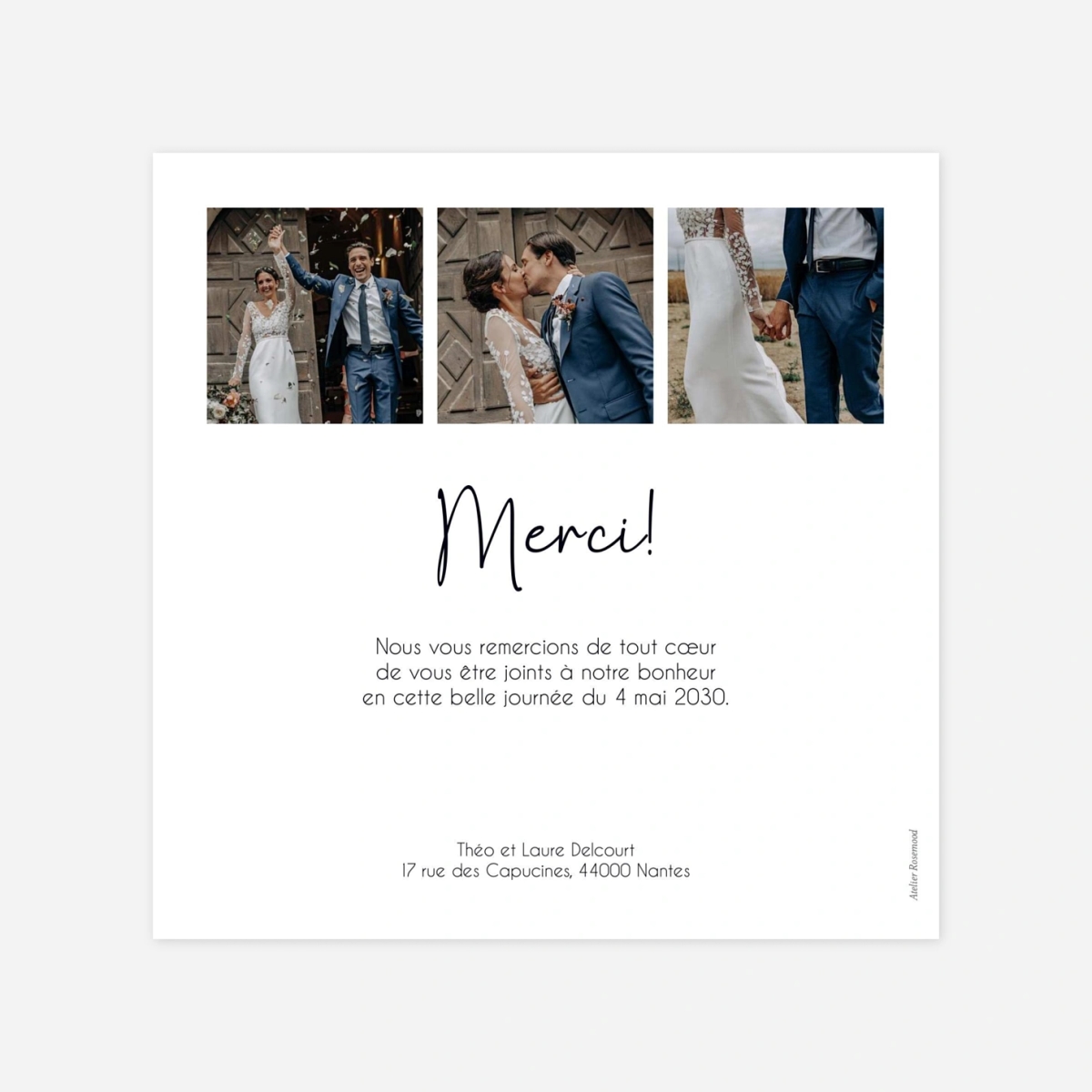 Carte de remerciements Petit Merci