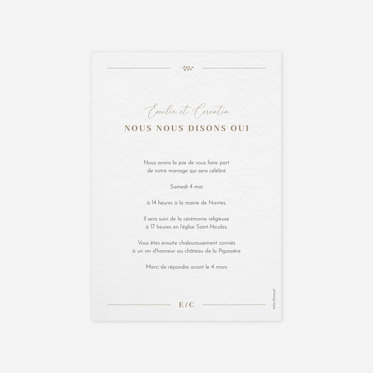 Faire-part mariage Pure Sérénité