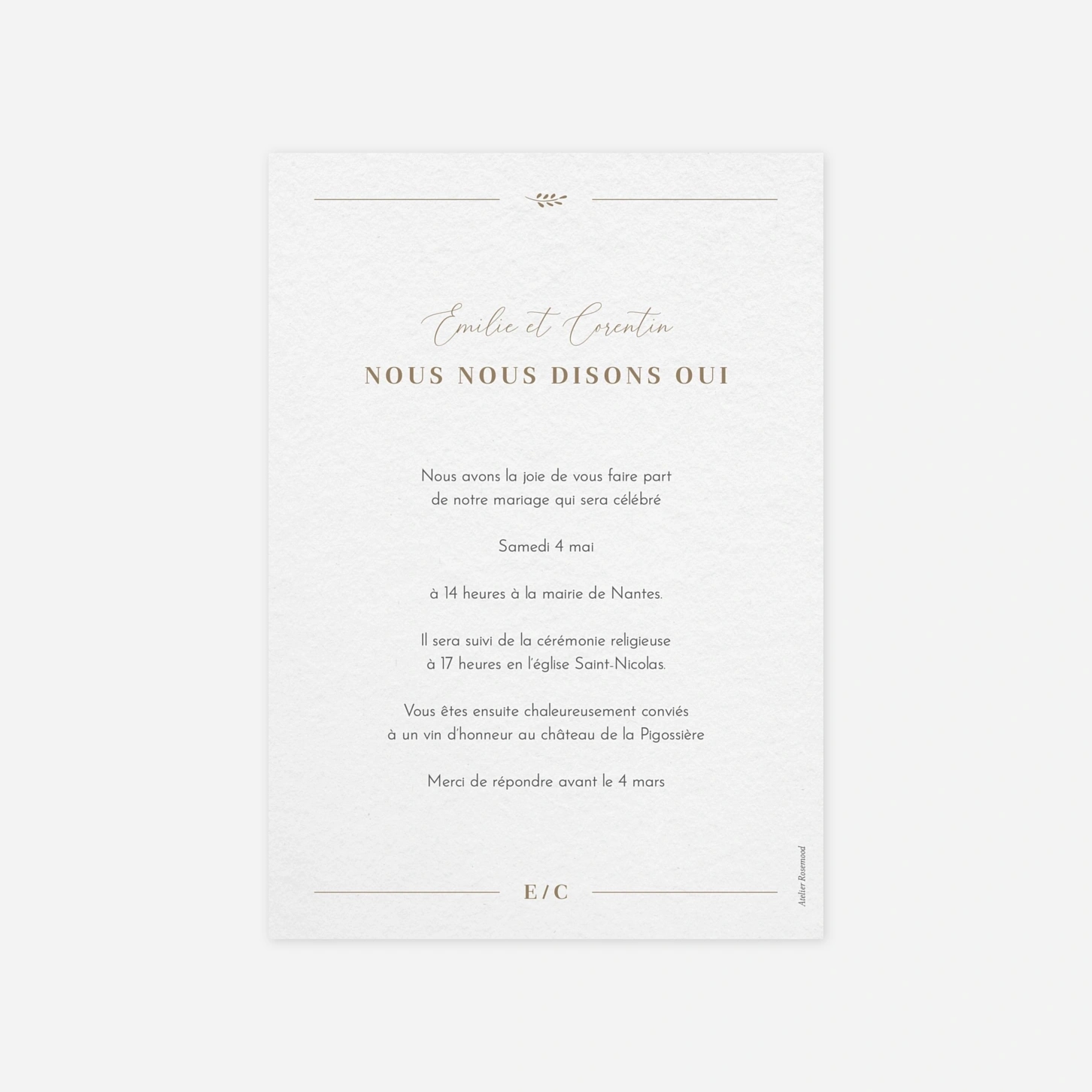 Faire-part mariage Pure Sérénité