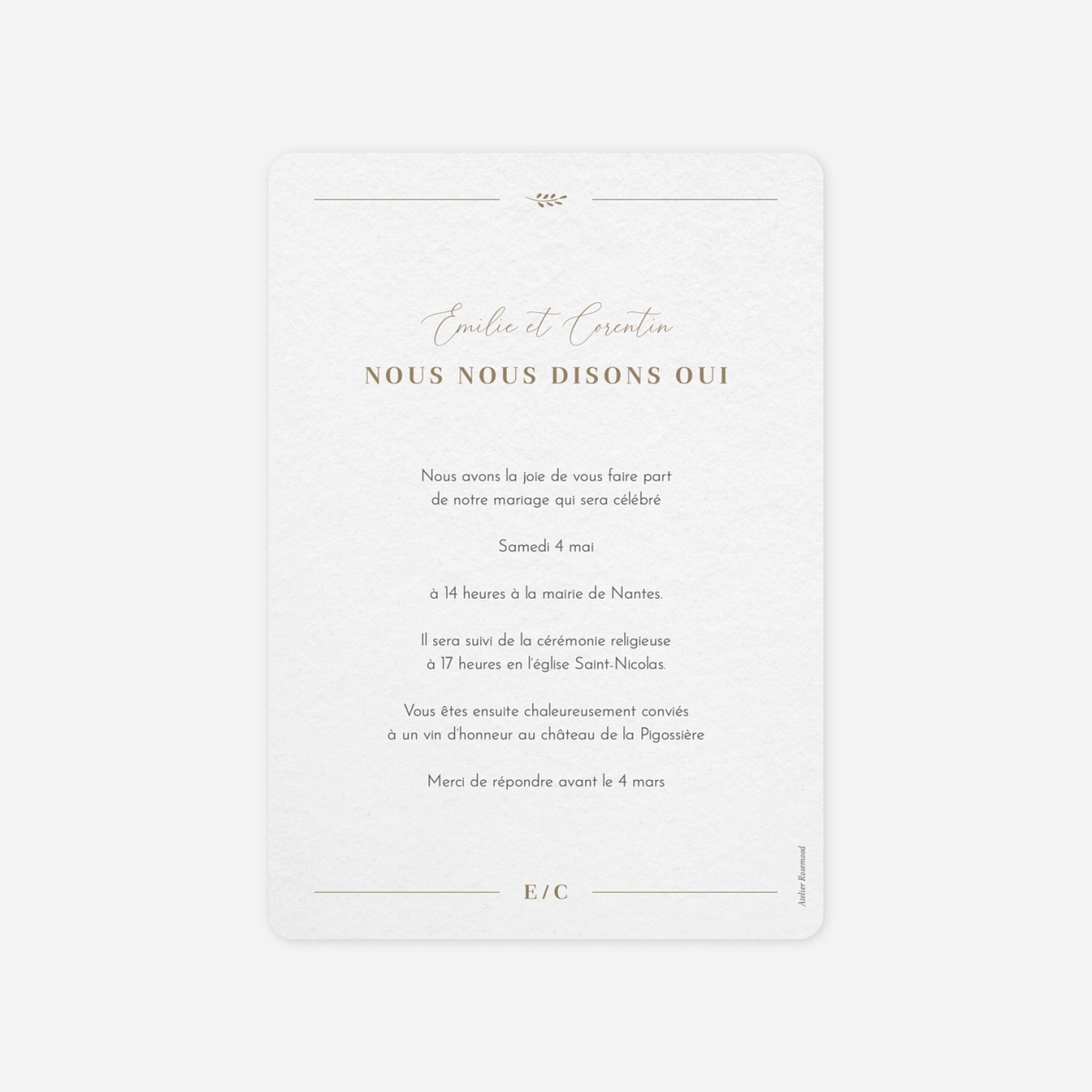 Faire-part mariage Pure Sérénité