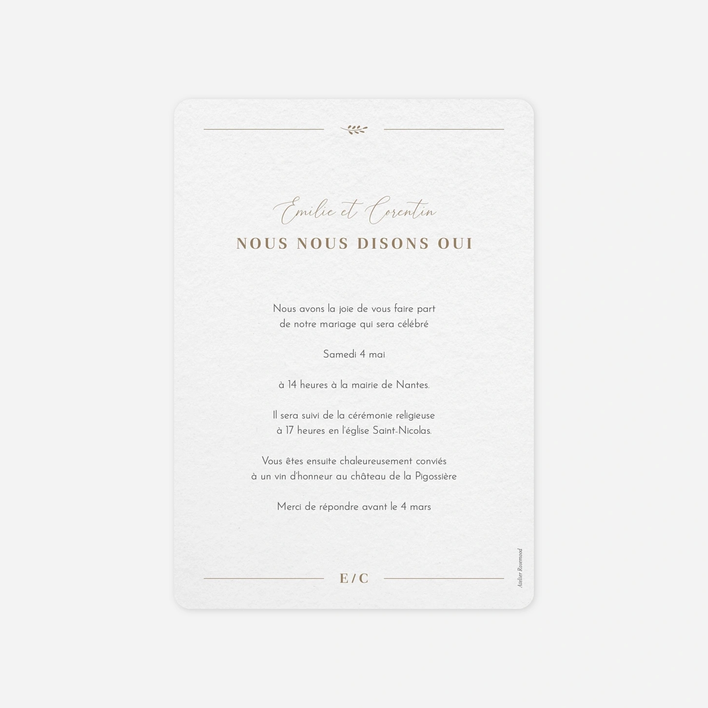 Faire-part mariage Pure Sérénité