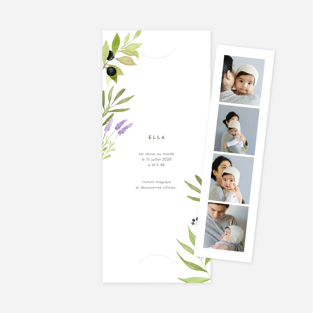 Faire-part naissance Quatre saisons