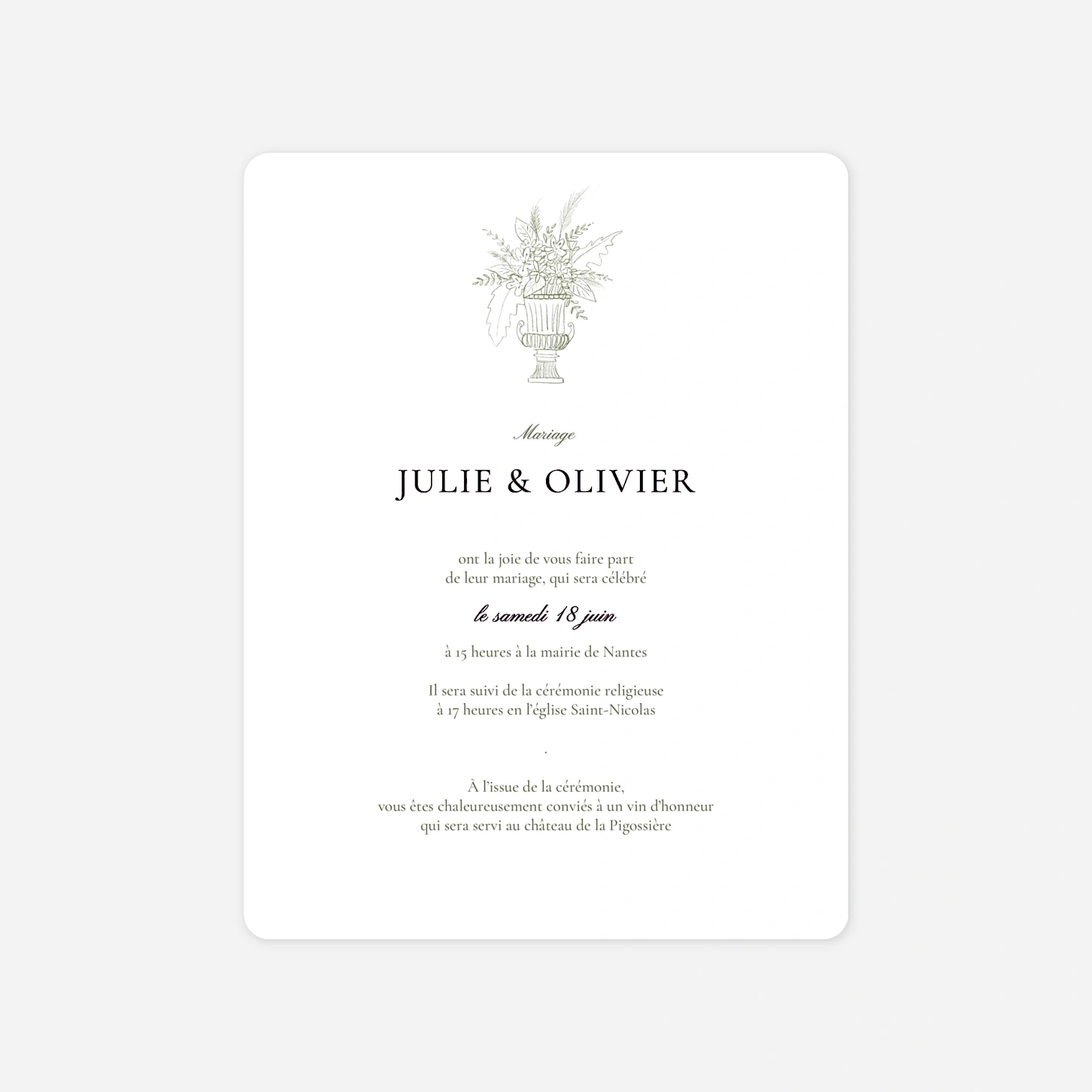 Faire-part mariage Romance