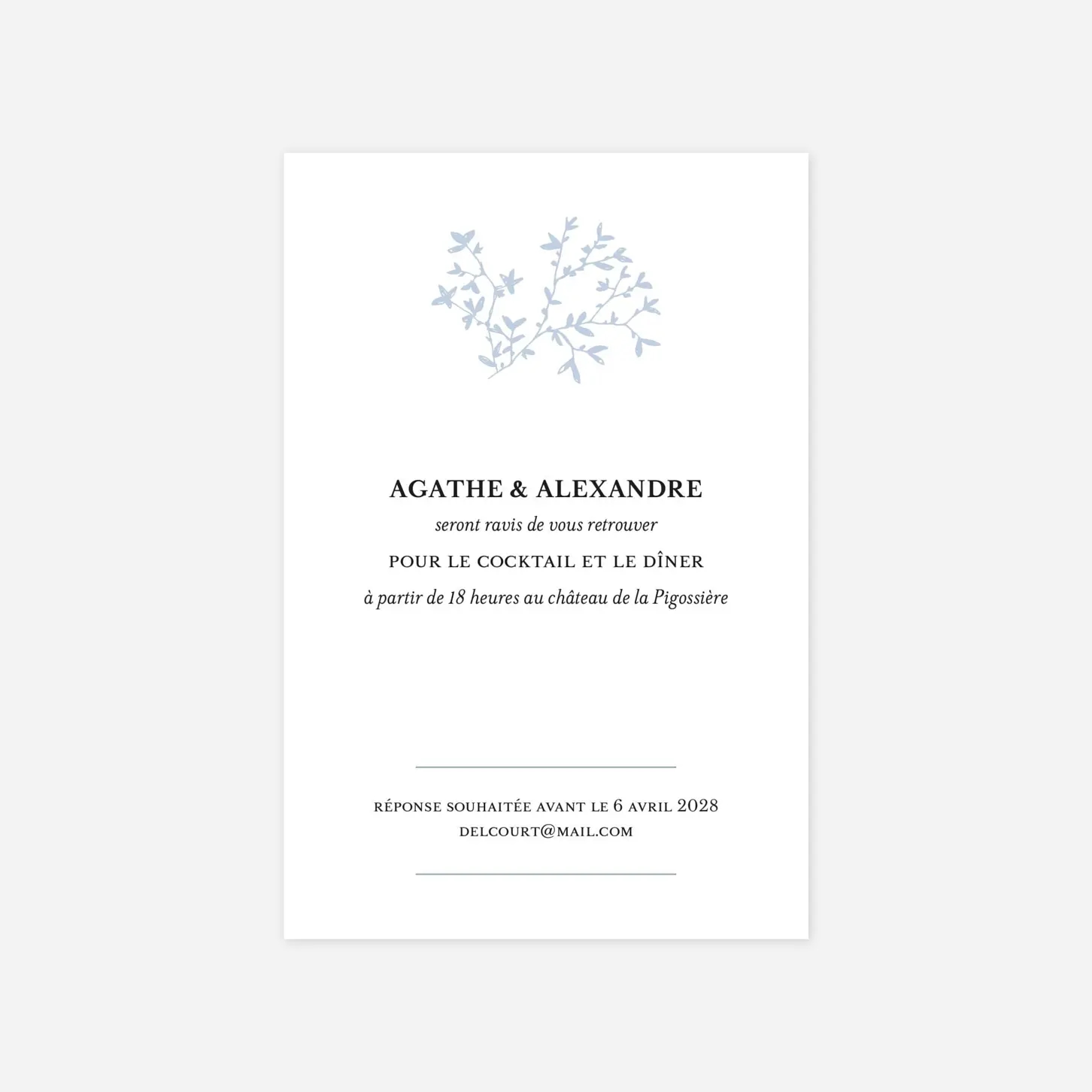 Carton d'invitation Reflets dans l'eau