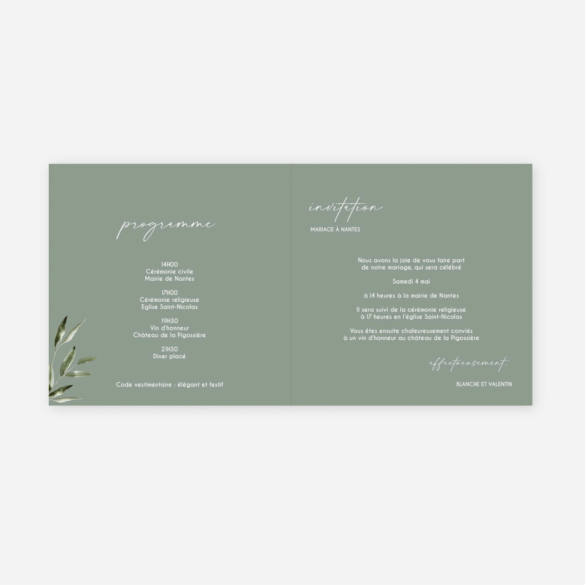 Faire-part mariage Rêve de Nature