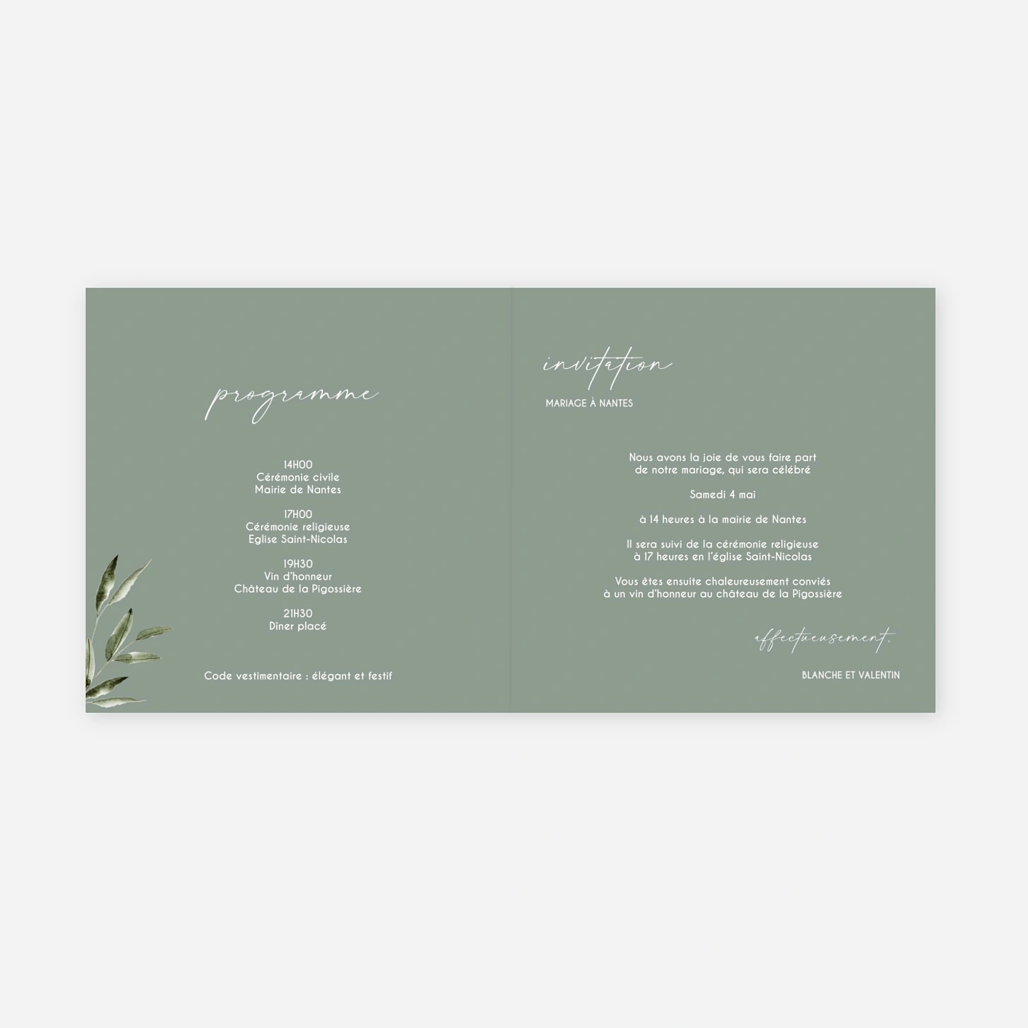 Faire-part mariage Rêve de Nature