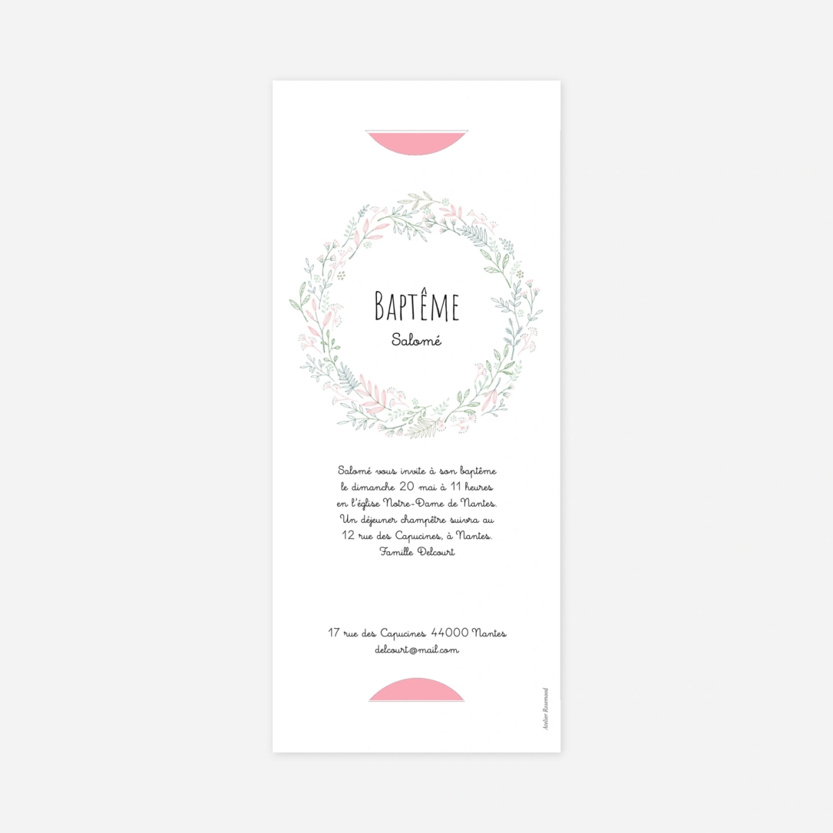 Faire-part baptême Ronde des prés