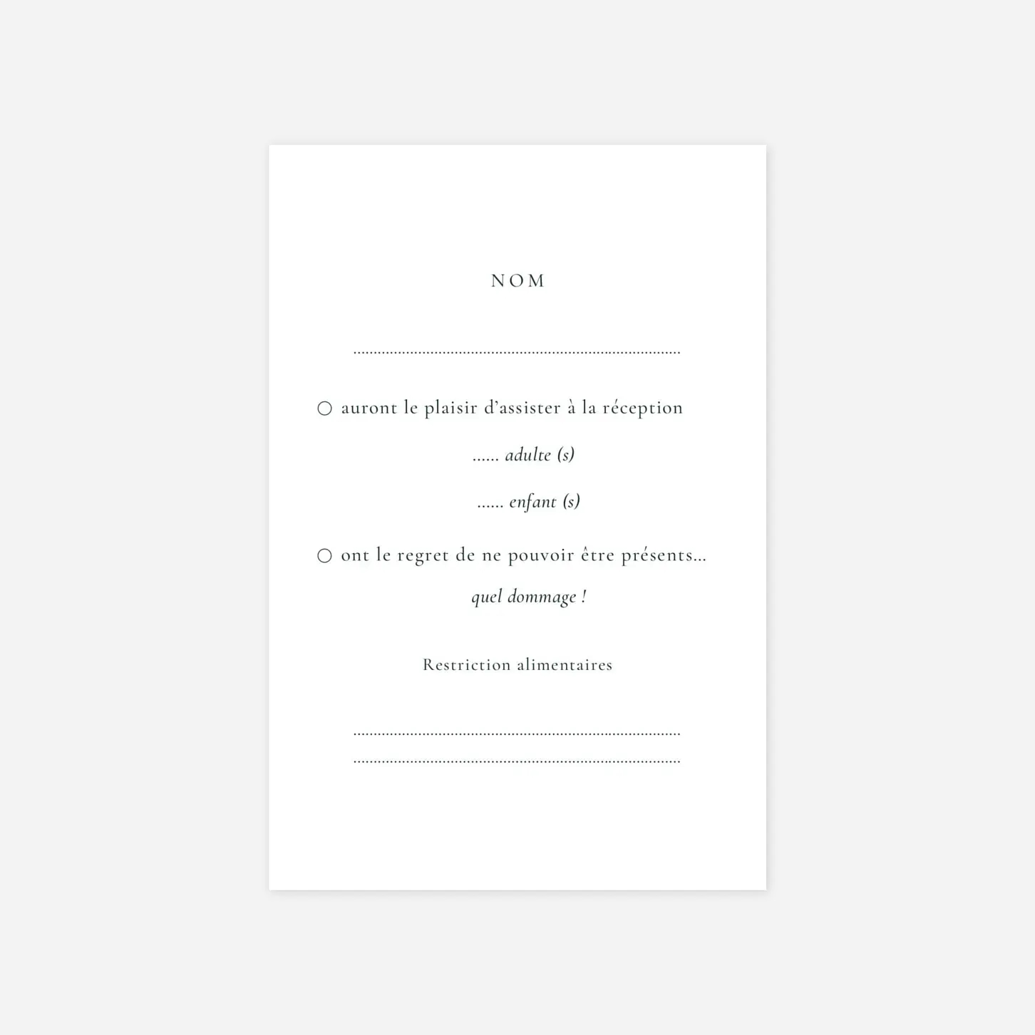 Carton réponse Ronde des prés