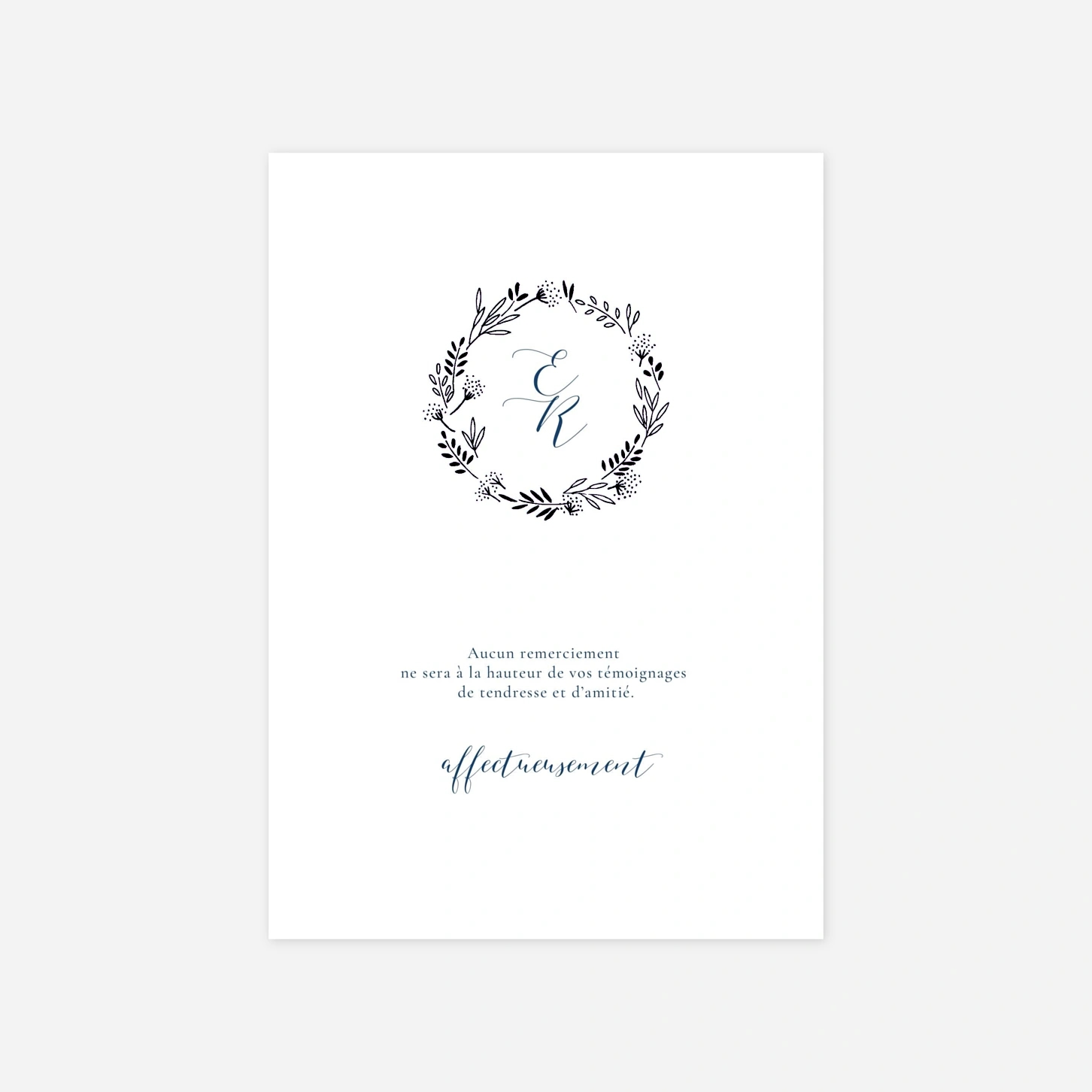 Carte de remerciements Ronde des prés