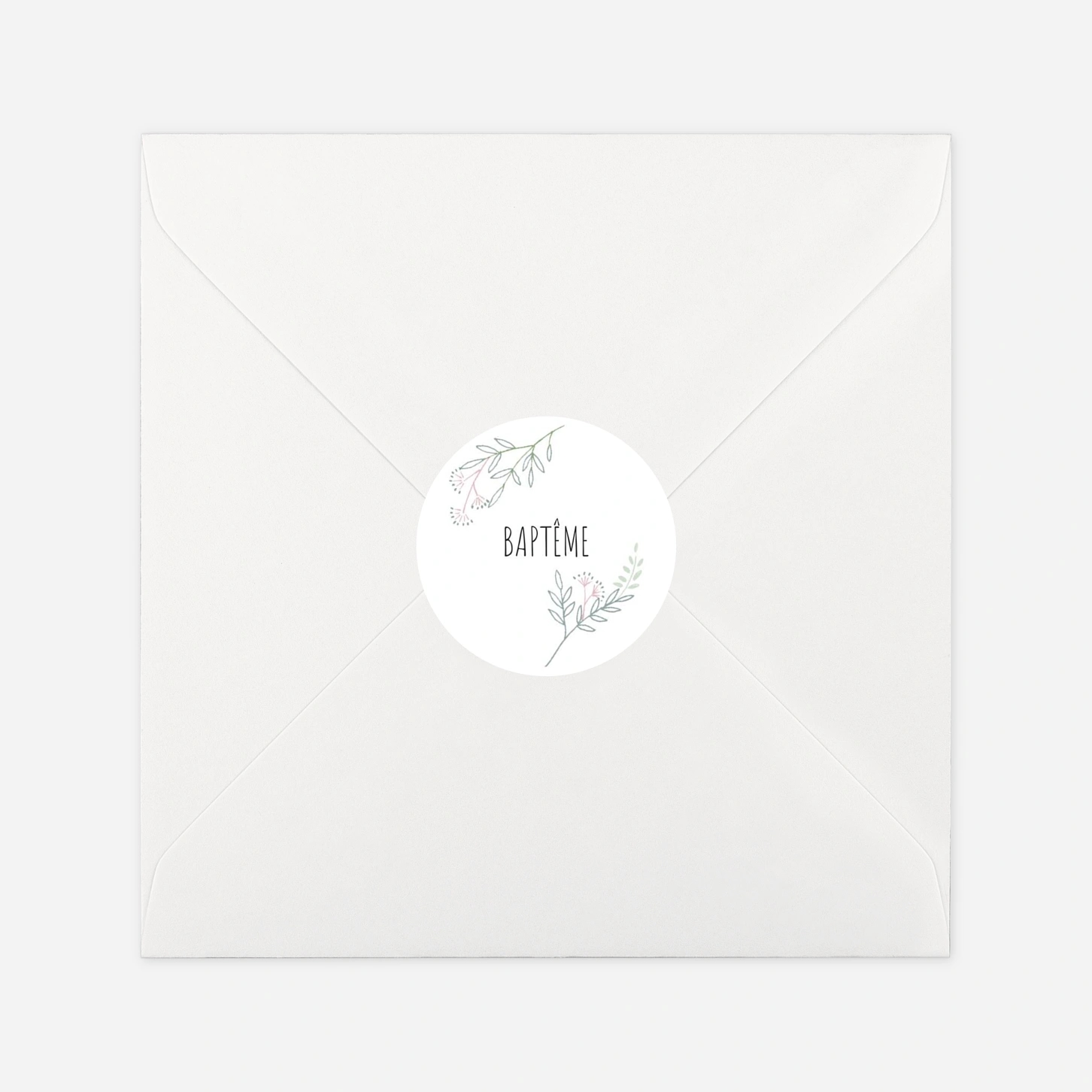Stickers pour enveloppes baptême Ronde des prés