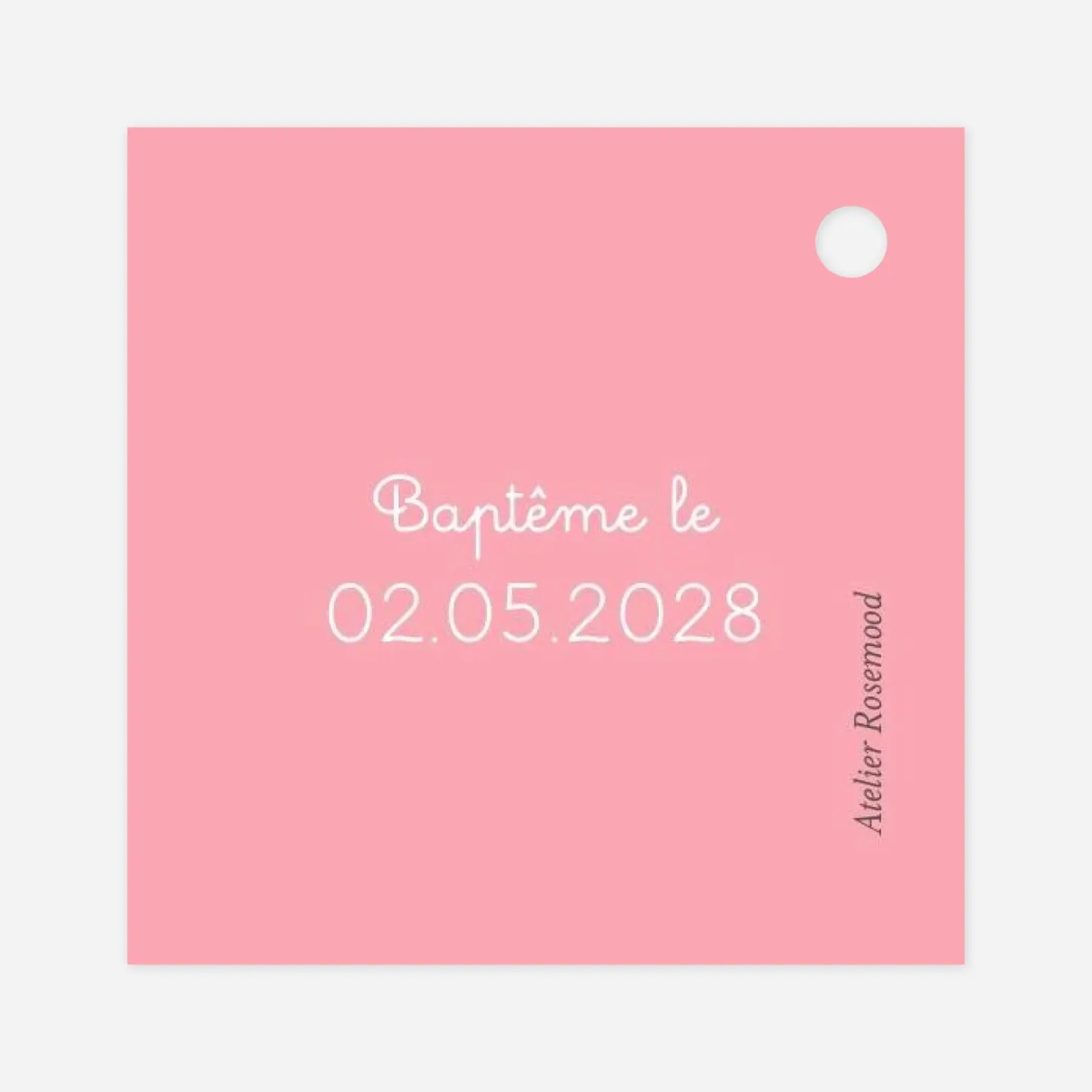 Étiquette baptême Ronde des prés