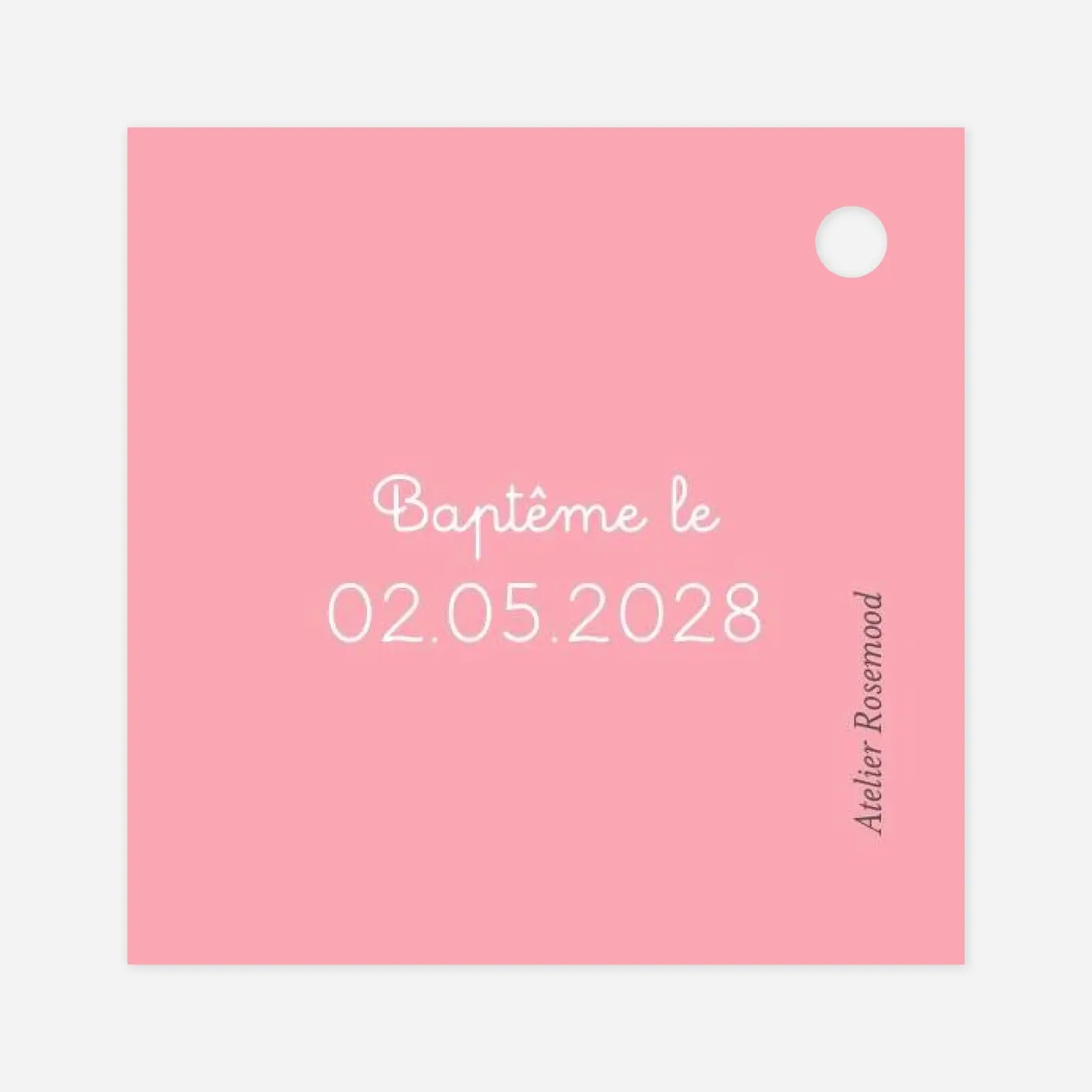 Étiquette baptême Ronde des prés