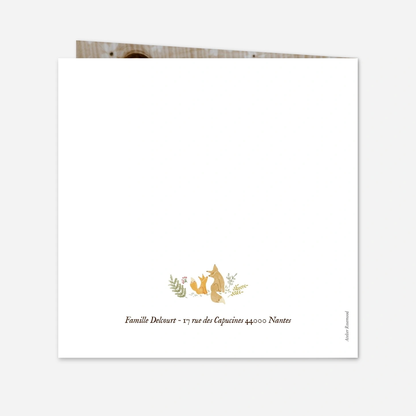 Faire-part naissance Renard aquarelle