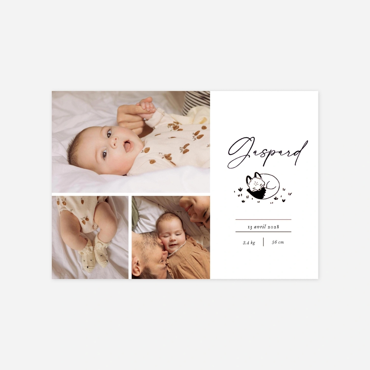 Faire-part naissance Renard