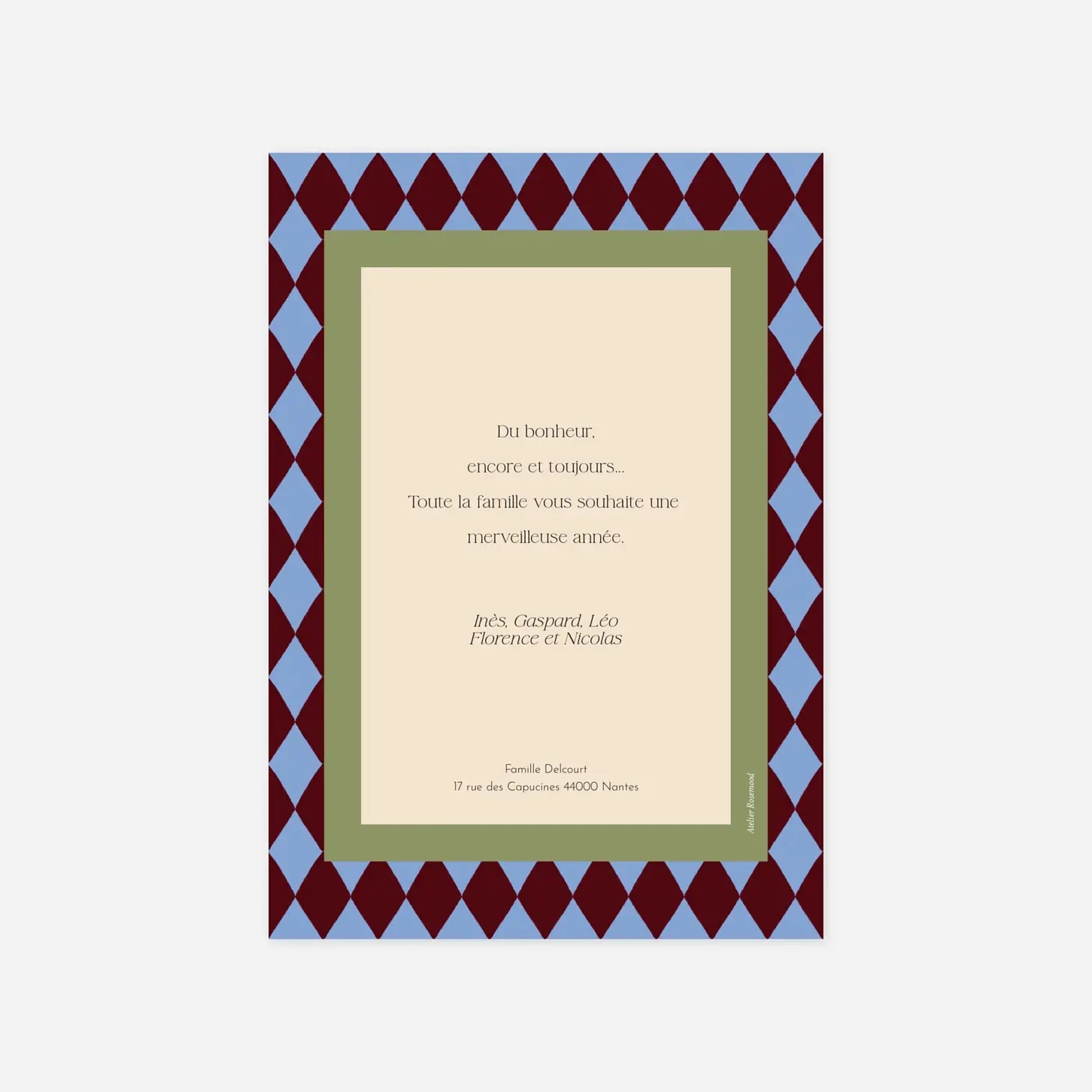 Carte de voeux Réveillon chromatique