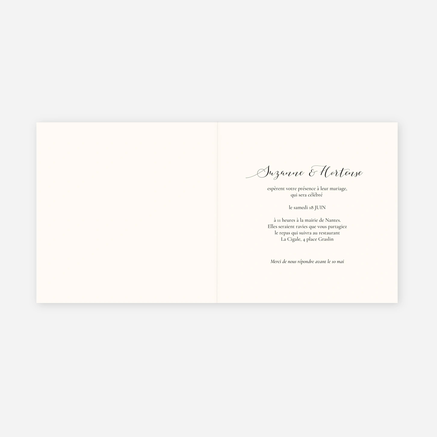 Faire-part mariage Ritournelle