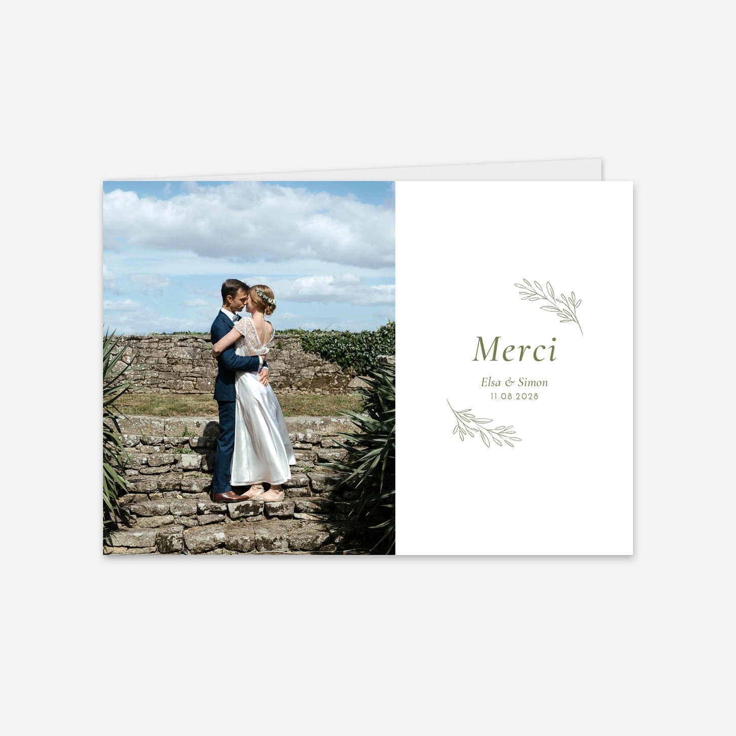 Carte de remerciements Romantique