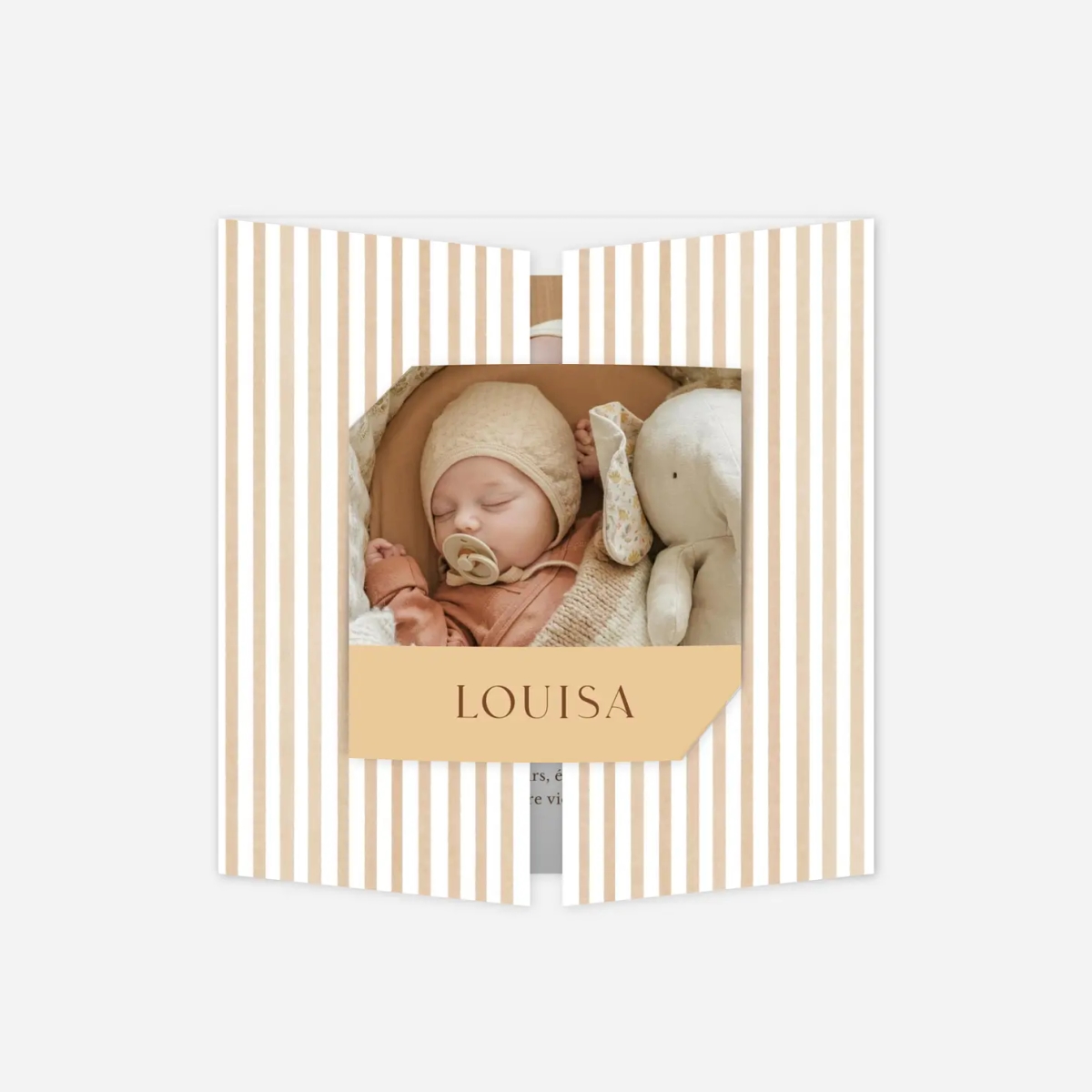 Faire-part naissance Rayures pastels