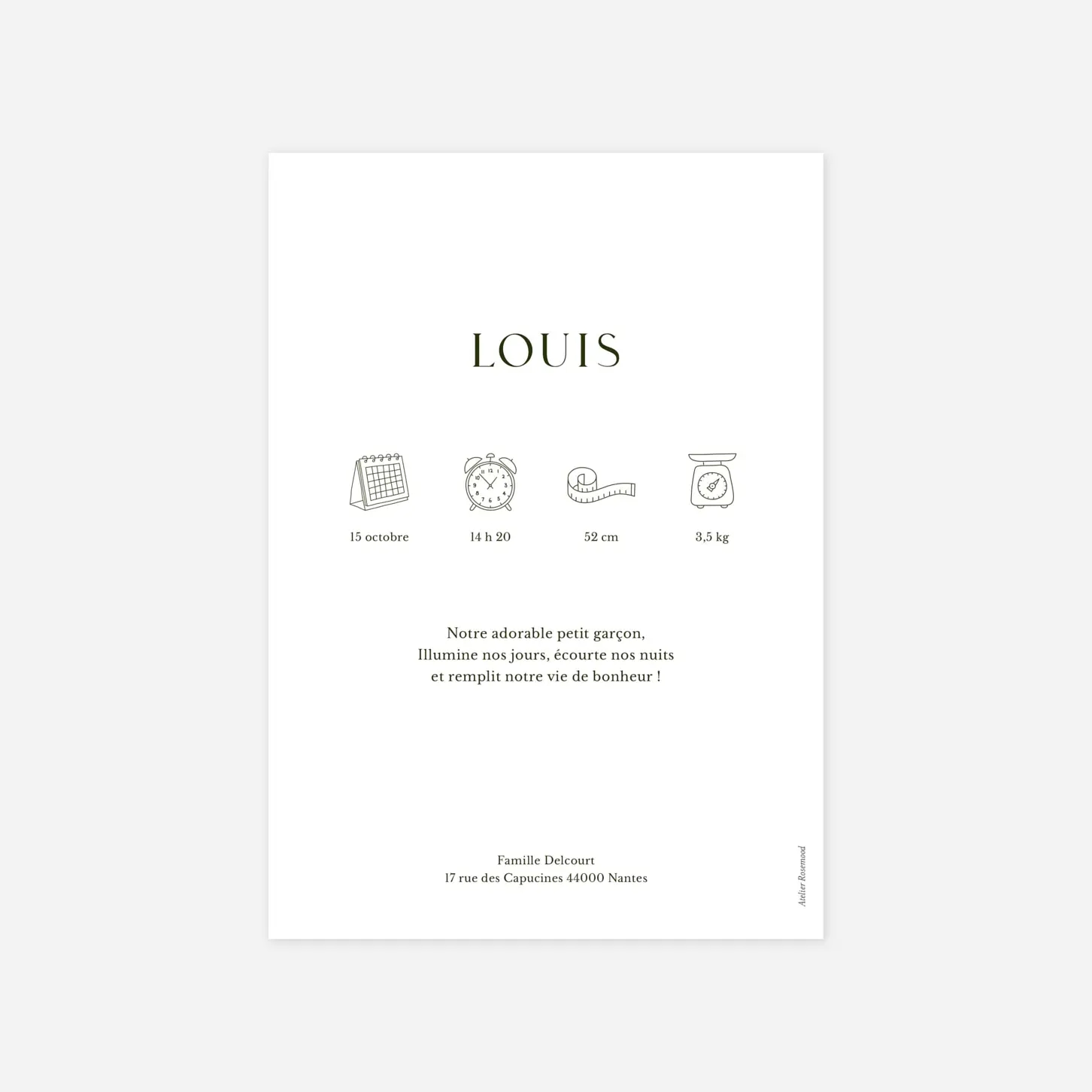 Faire-part naissance Rayures pastels