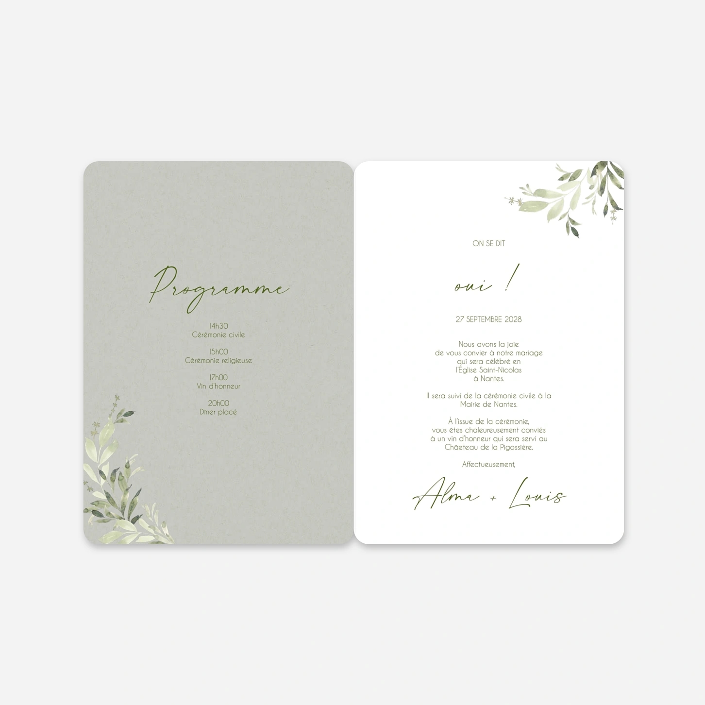 Faire-part mariage Rêve botanique