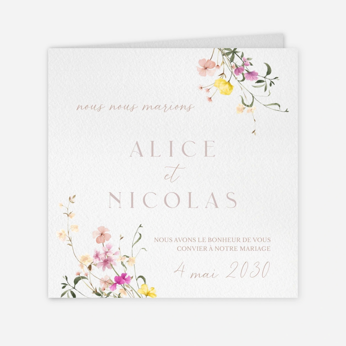 Faire-part mariage Union botanique