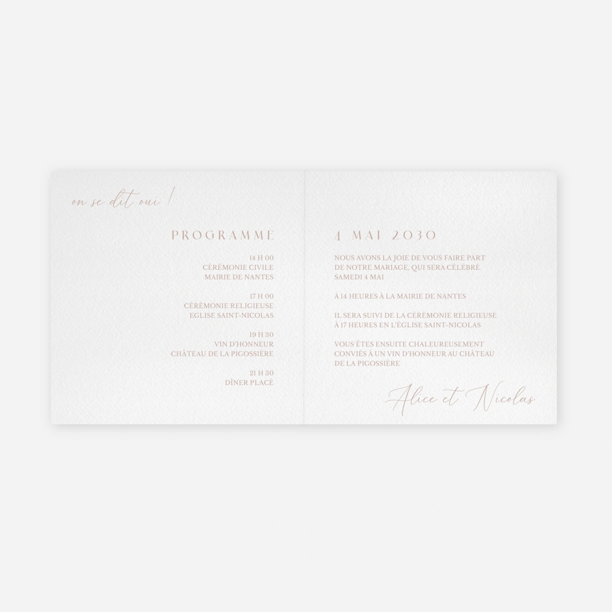 Faire-part mariage Union botanique