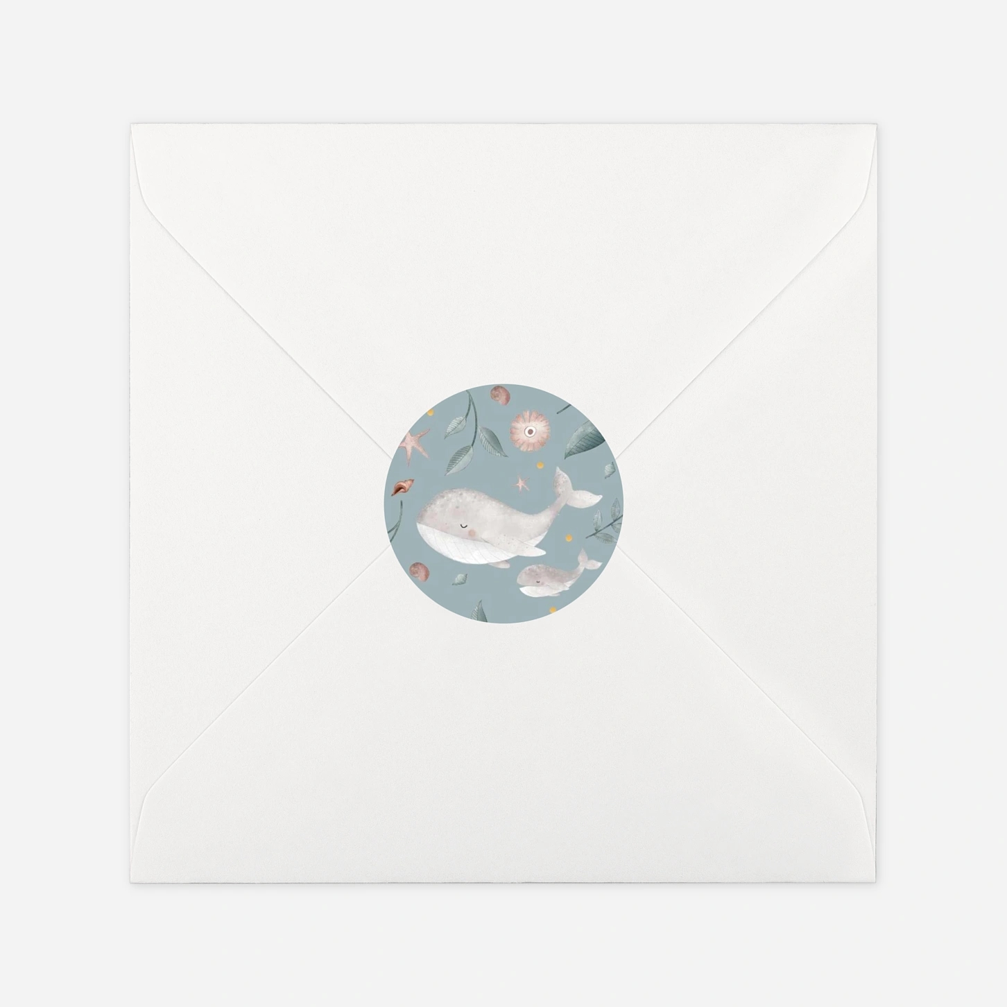 Stickers pour enveloppes baptême Tendres flots